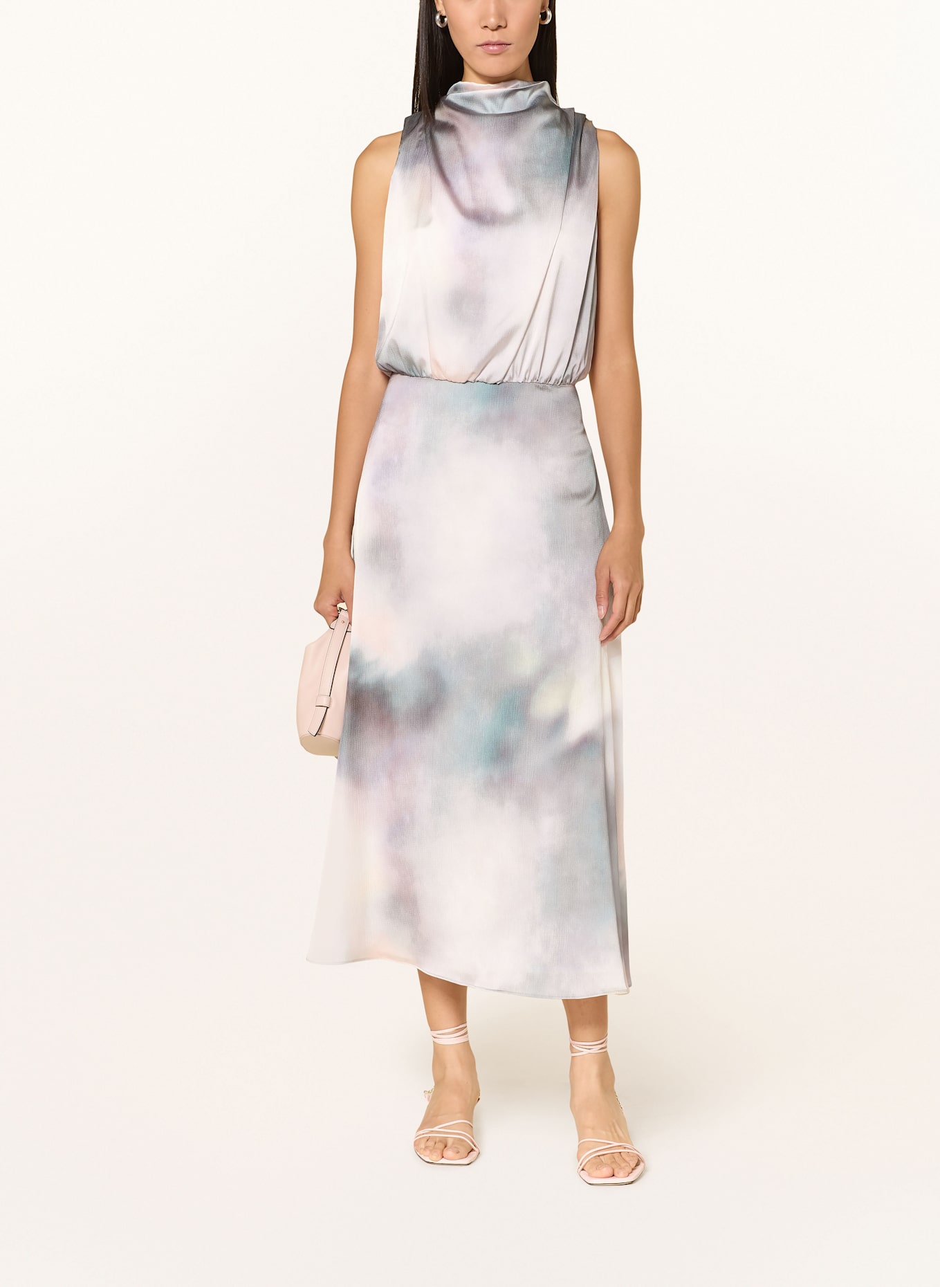 SWING robe de cocktail: ROSE CLAIR/ BLEU PÉTROLE