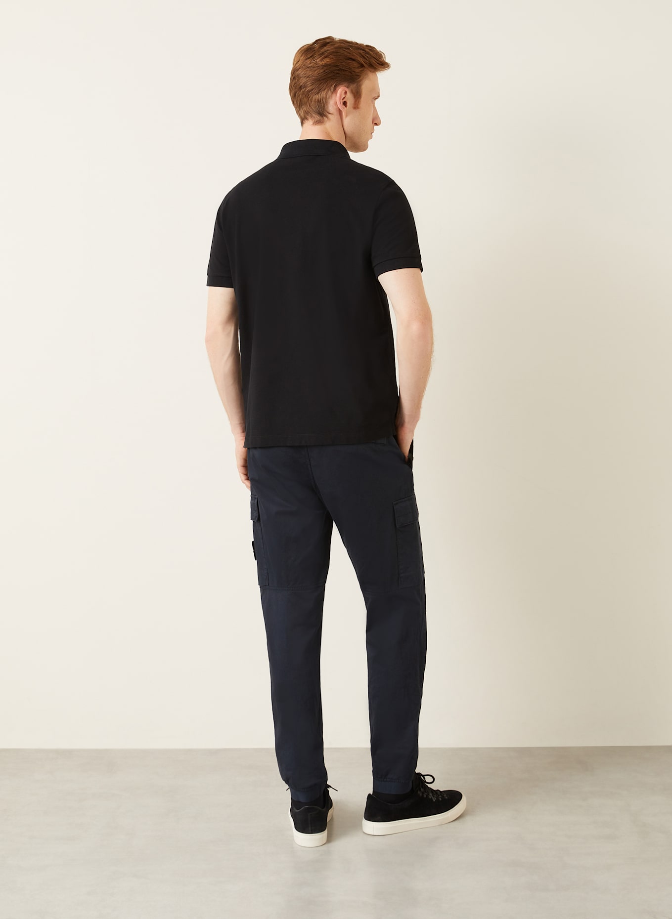 STONE ISLAND Piqué-Poloshirt: SCHWARZ