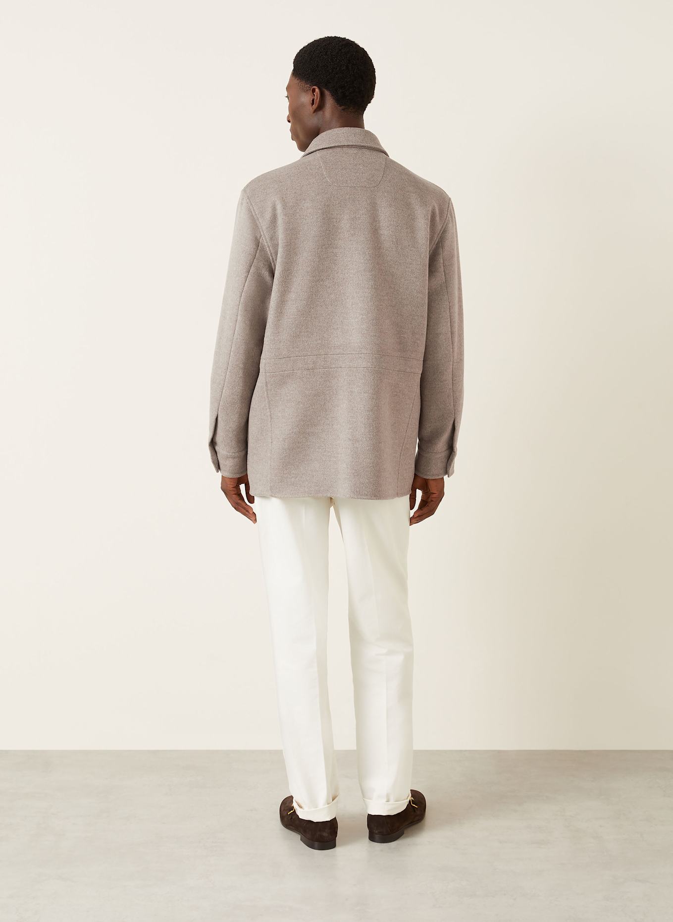 RALPH LAUREN PURPLE LABEL Fieldjacket mit Cashmere: TAUPE