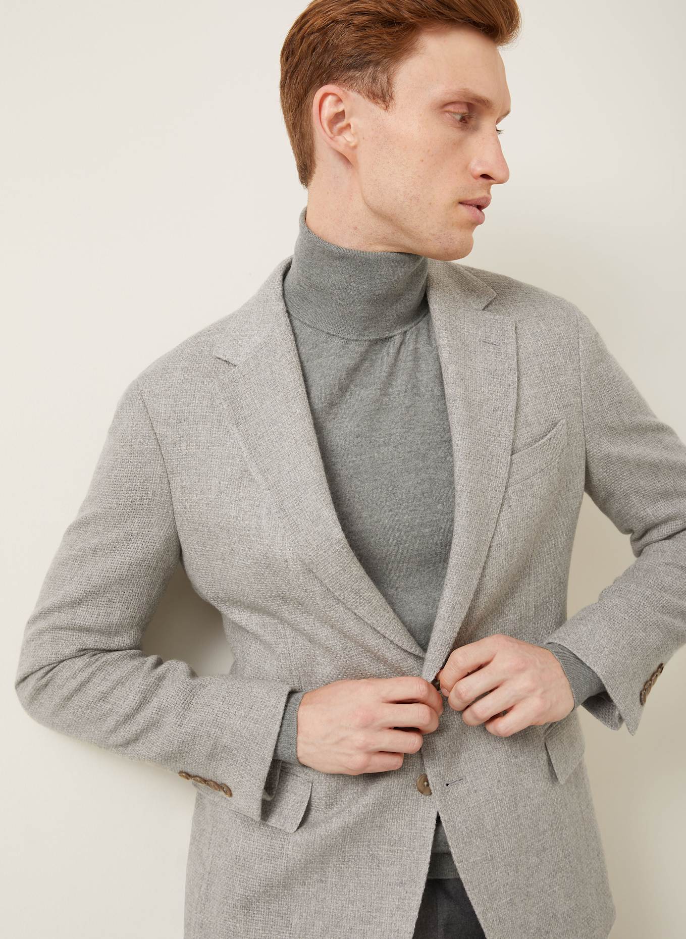 RALPH LAUREN PURPLE LABEL Cashmere-Sakko Modern Fit: GRAU