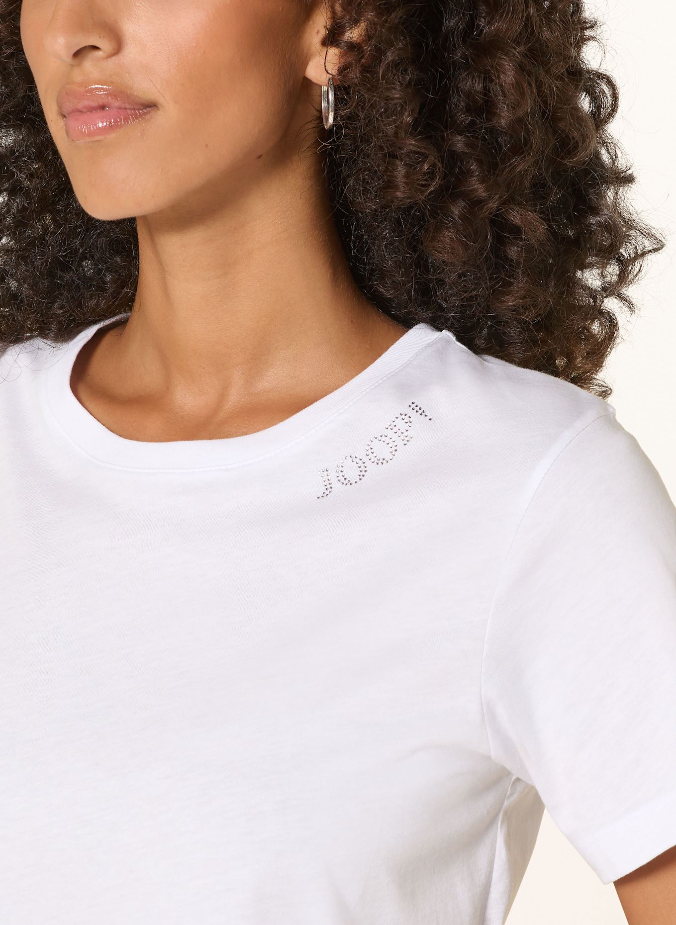 JOOP! T-Shirt mit Schmucksteinen: WEISS