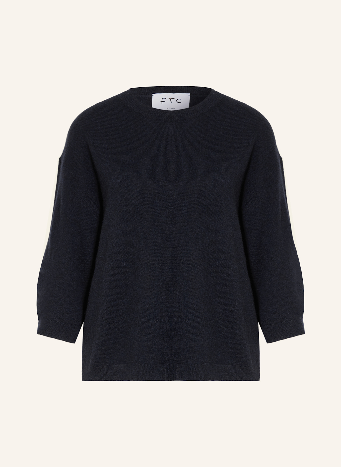 FTC CASHMERE Cashmere-Pullover mit 3/4-Arm: 685 midnight