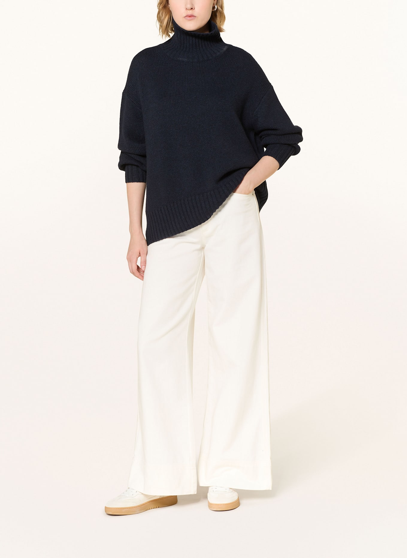 FTC CASHMERE Rollkragenpullover aus Cashmere: DUNKELBLAU