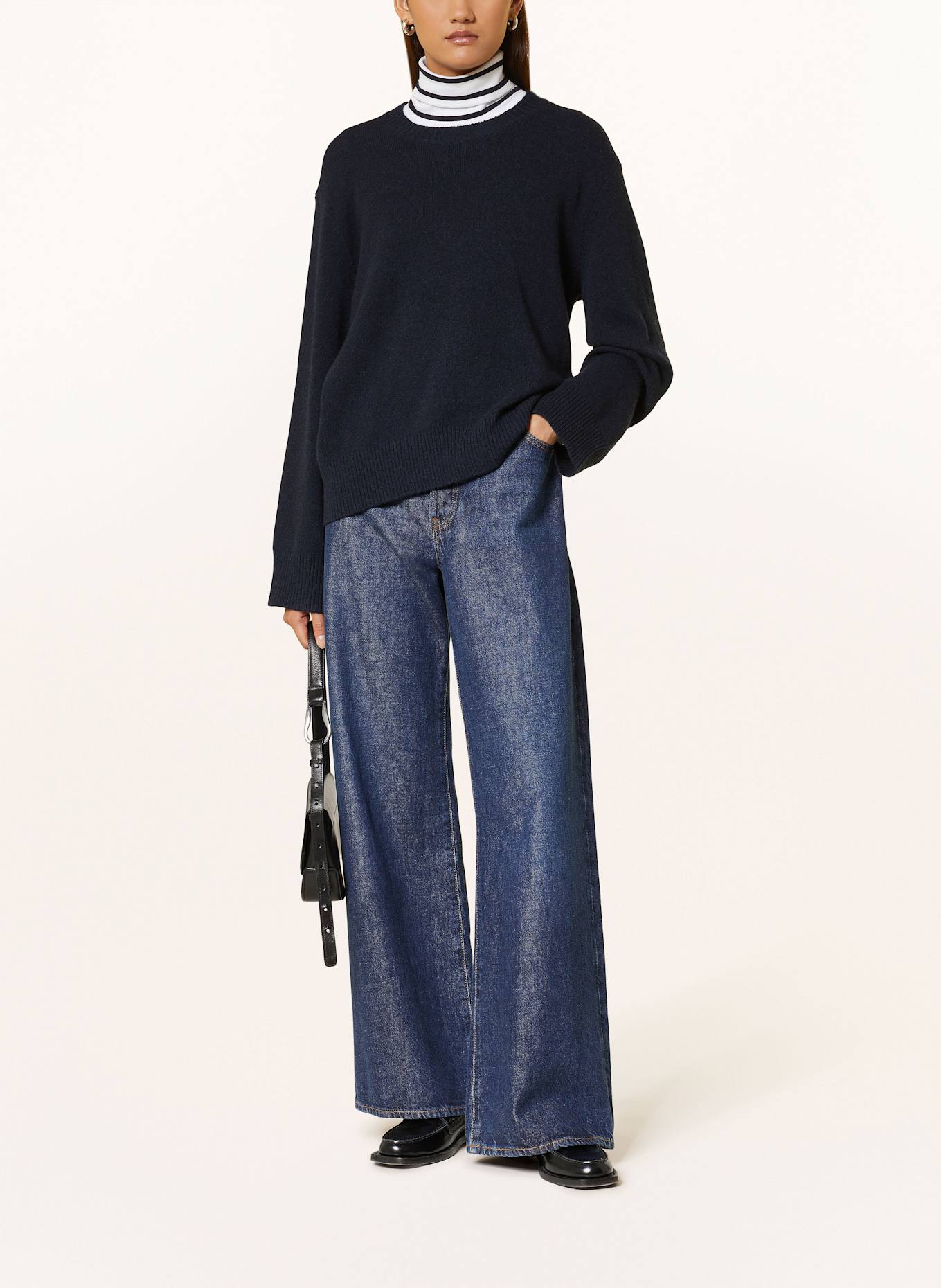 FTC CASHMERE Cashmere-Pullover: DUNKELBLAU