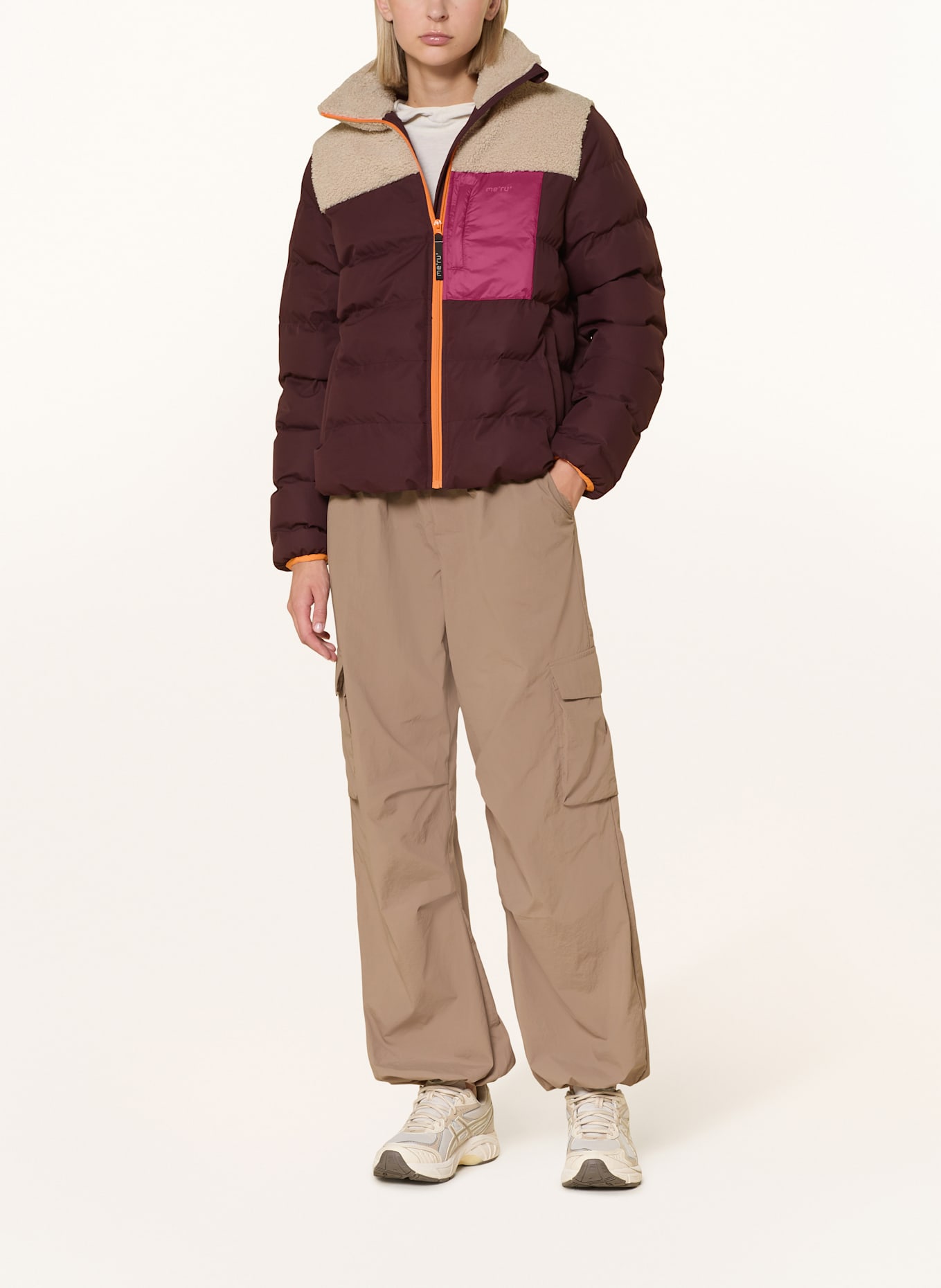 me°ru' Hybrid-Steppjacke VEJLE: FUCHSIA / PINK / ECRU