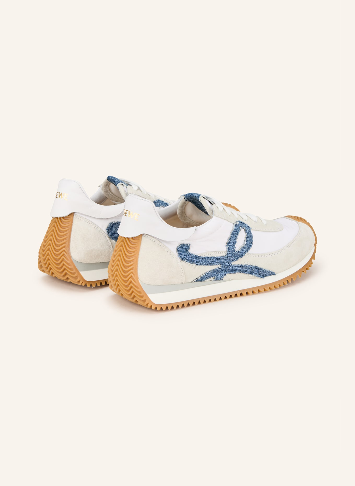 LOEWE Sneaker FLOW RUNNER 2.0: CREME / WEISS / BLAU