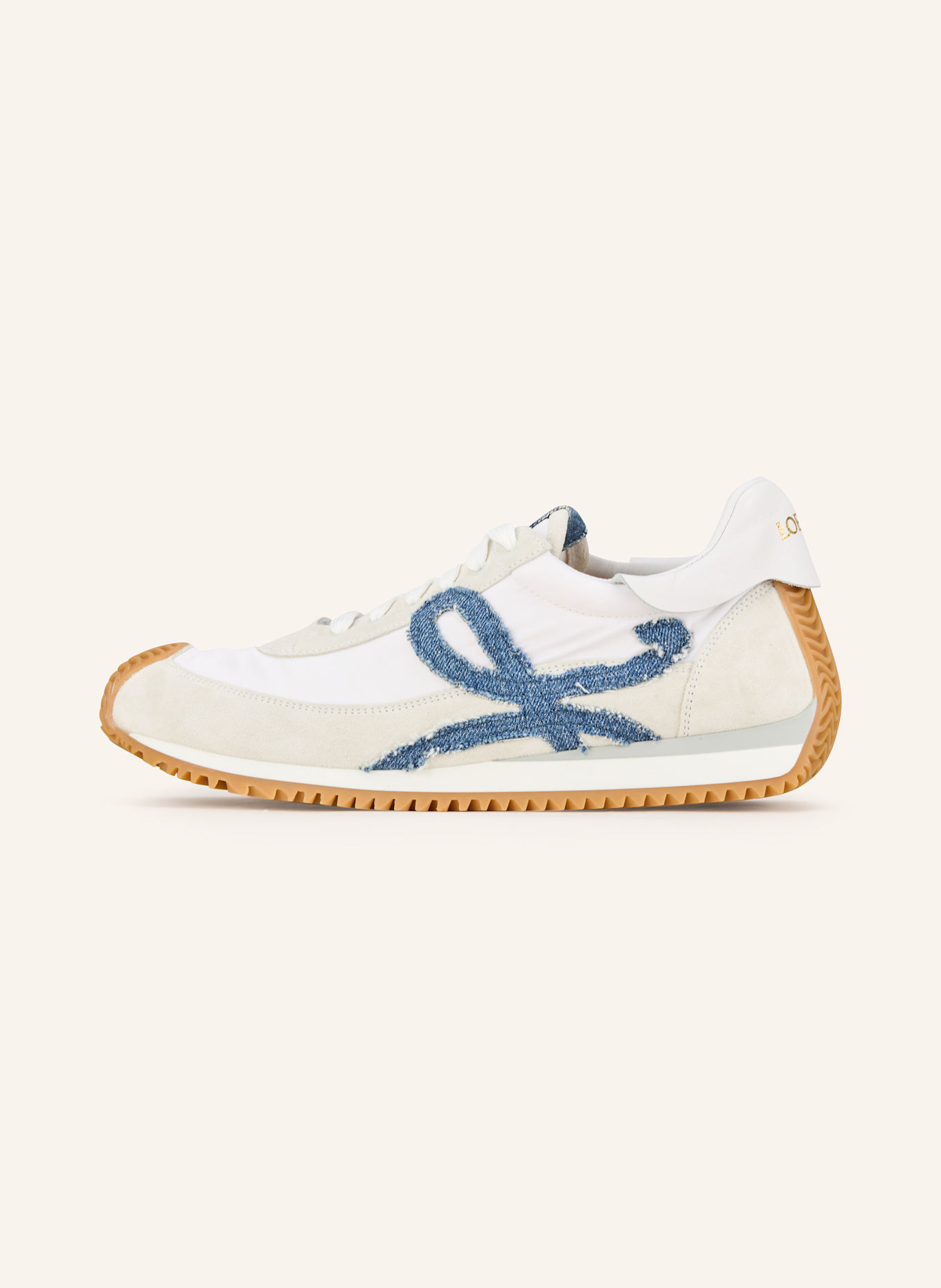 LOEWE Sneaker FLOW RUNNER 2.0: CREME / WEISS / BLAU