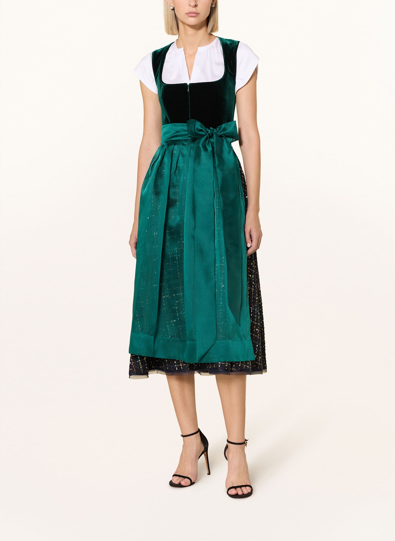 TALBOT RUNHOF Dirndl: DUNKELBLAU / DUNKELGRÜN / GELB