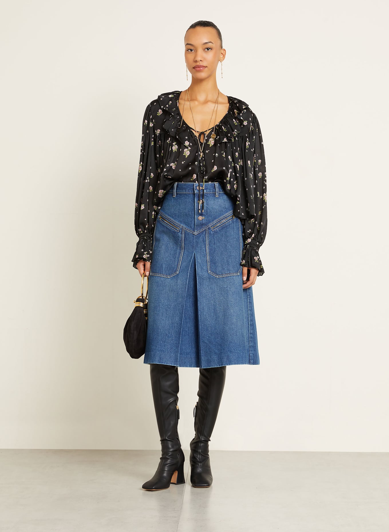 Chloé Denim skirt in 427 hazy blue