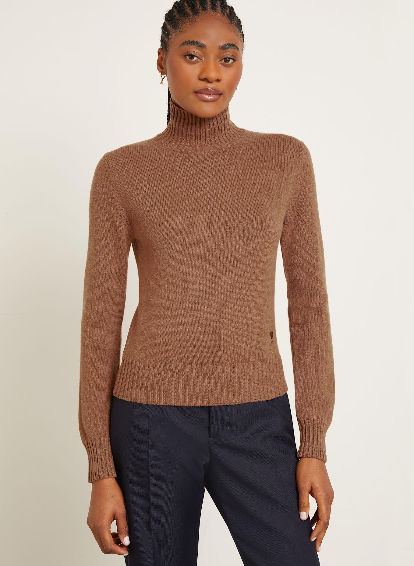 AMI PARIS Pull en cachemire: COGNAC