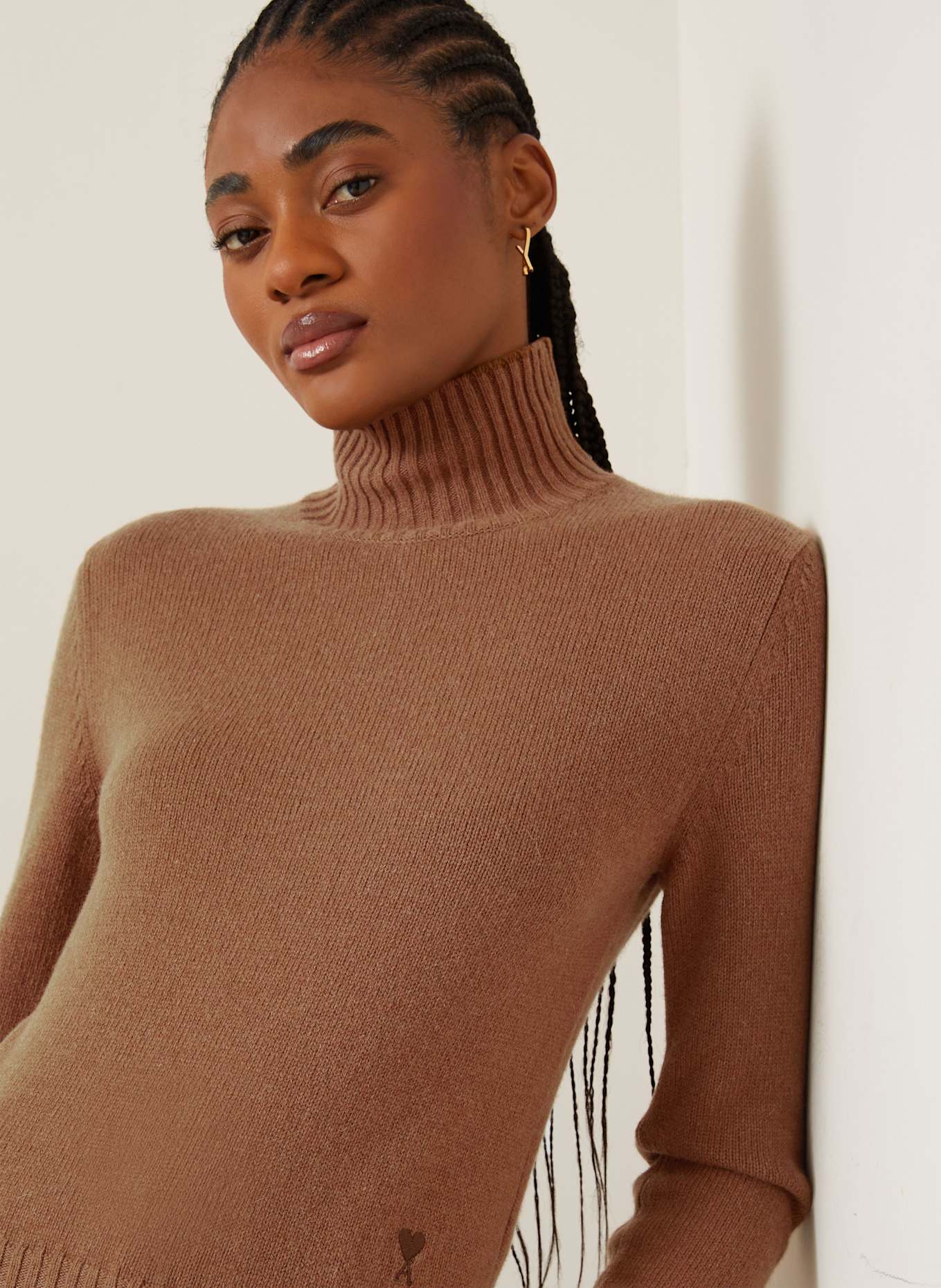 AMI PARIS Pull en cachemire: COGNAC