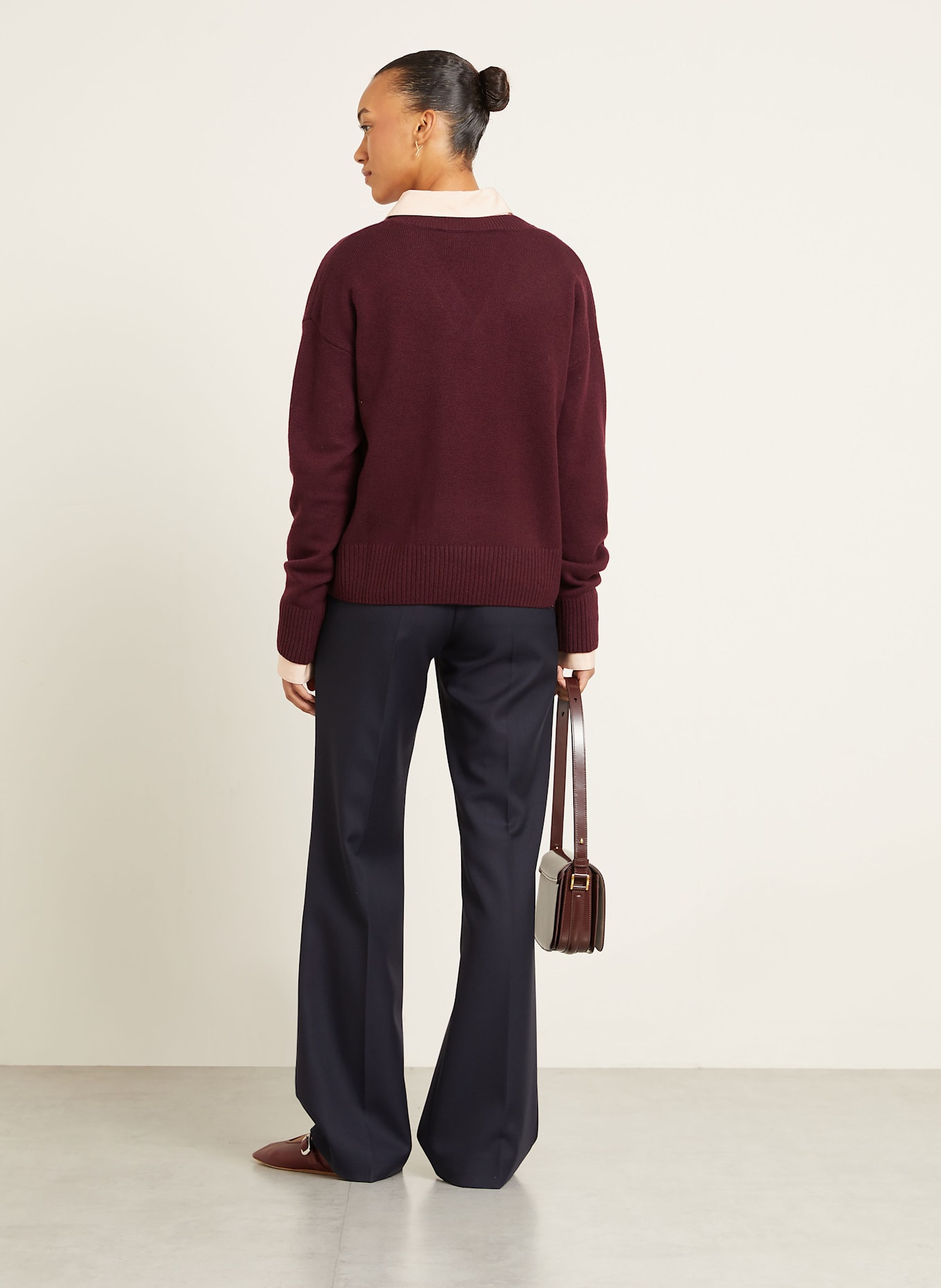 AMI PARIS Sweter MATIS: CIEMNOCZERWONY