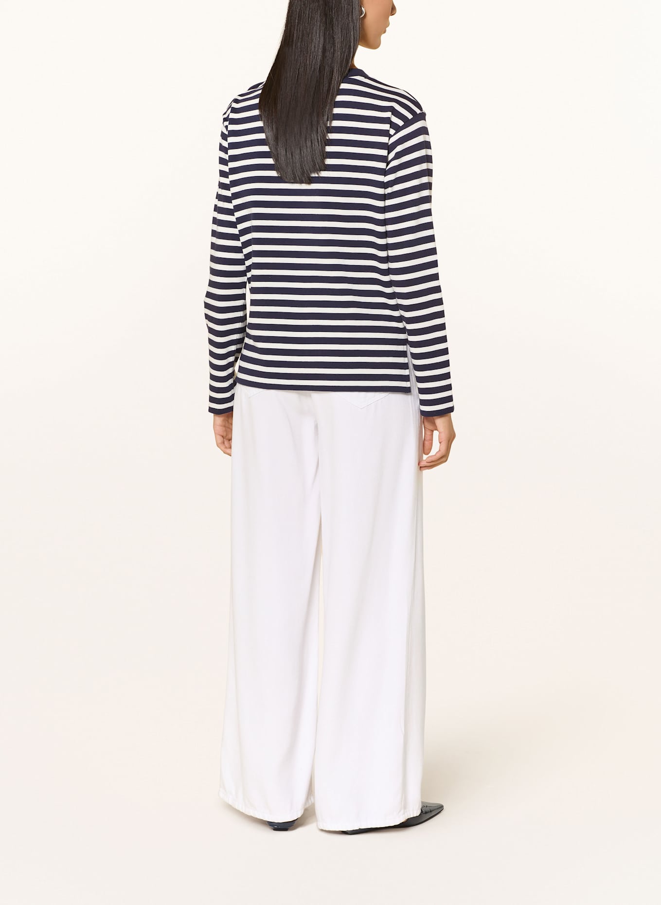 YERSE Longsleeve PALOMA: DUNKELBLAU / WEISS