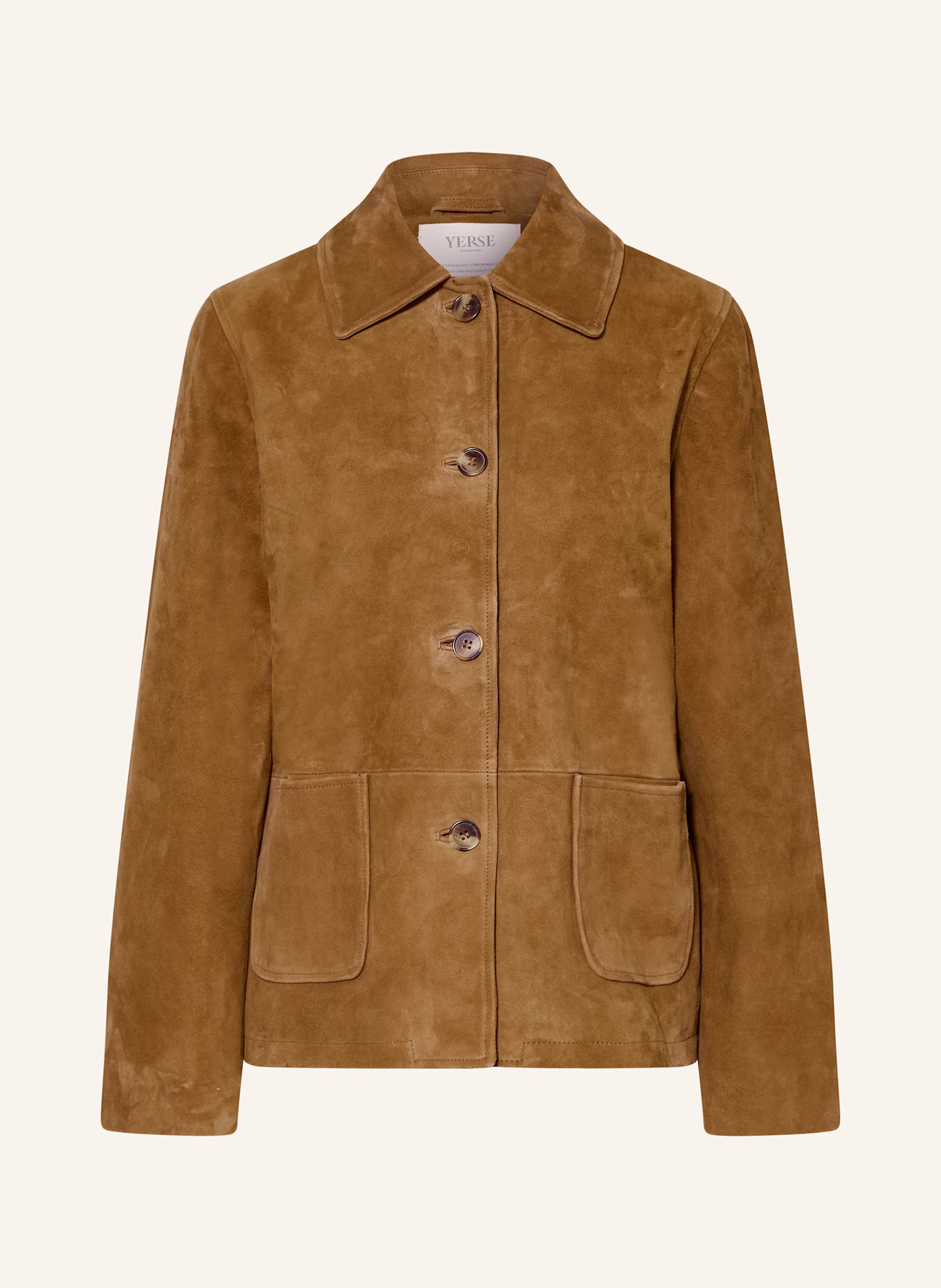 YERSE Lederjacke SUEDE43: COGNAC