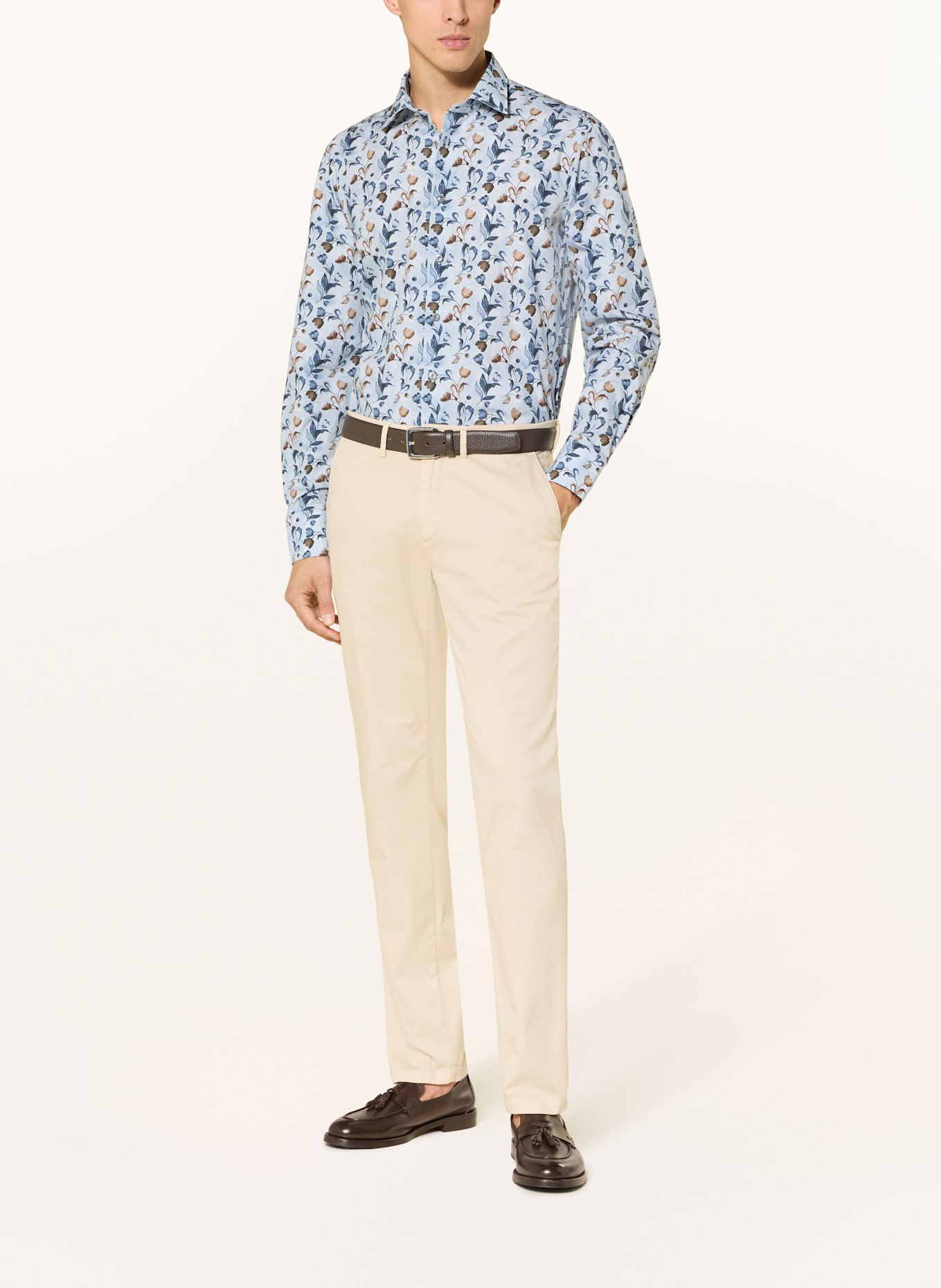 van Laack Hemd VL-RETIN Tailor Fit: HELLBLAU / BLAU / CAMEL