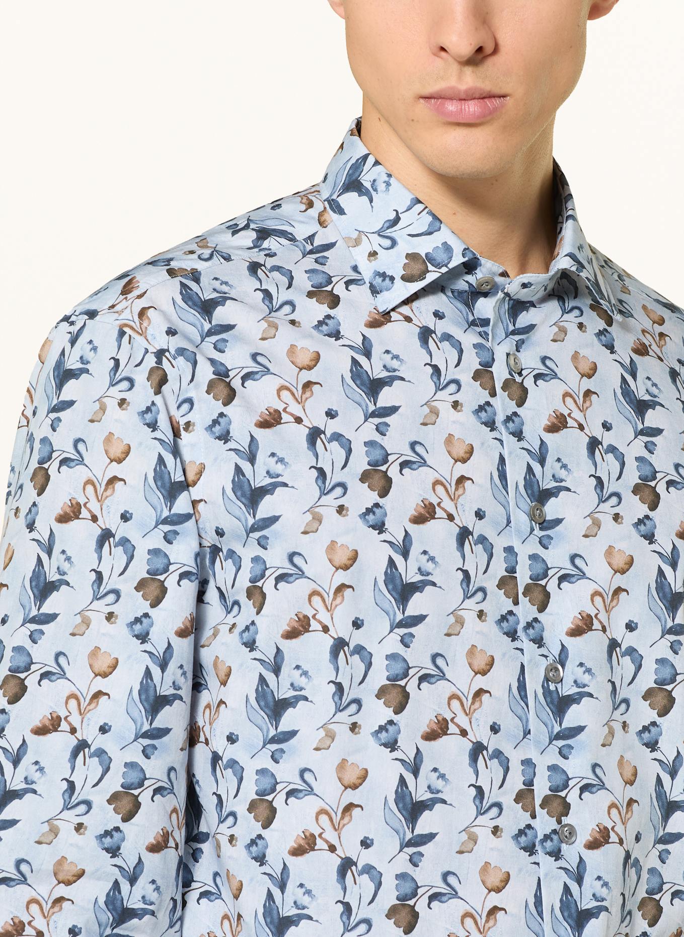 van Laack Hemd VL-RETIN Tailor Fit: HELLBLAU / BLAU / CAMEL