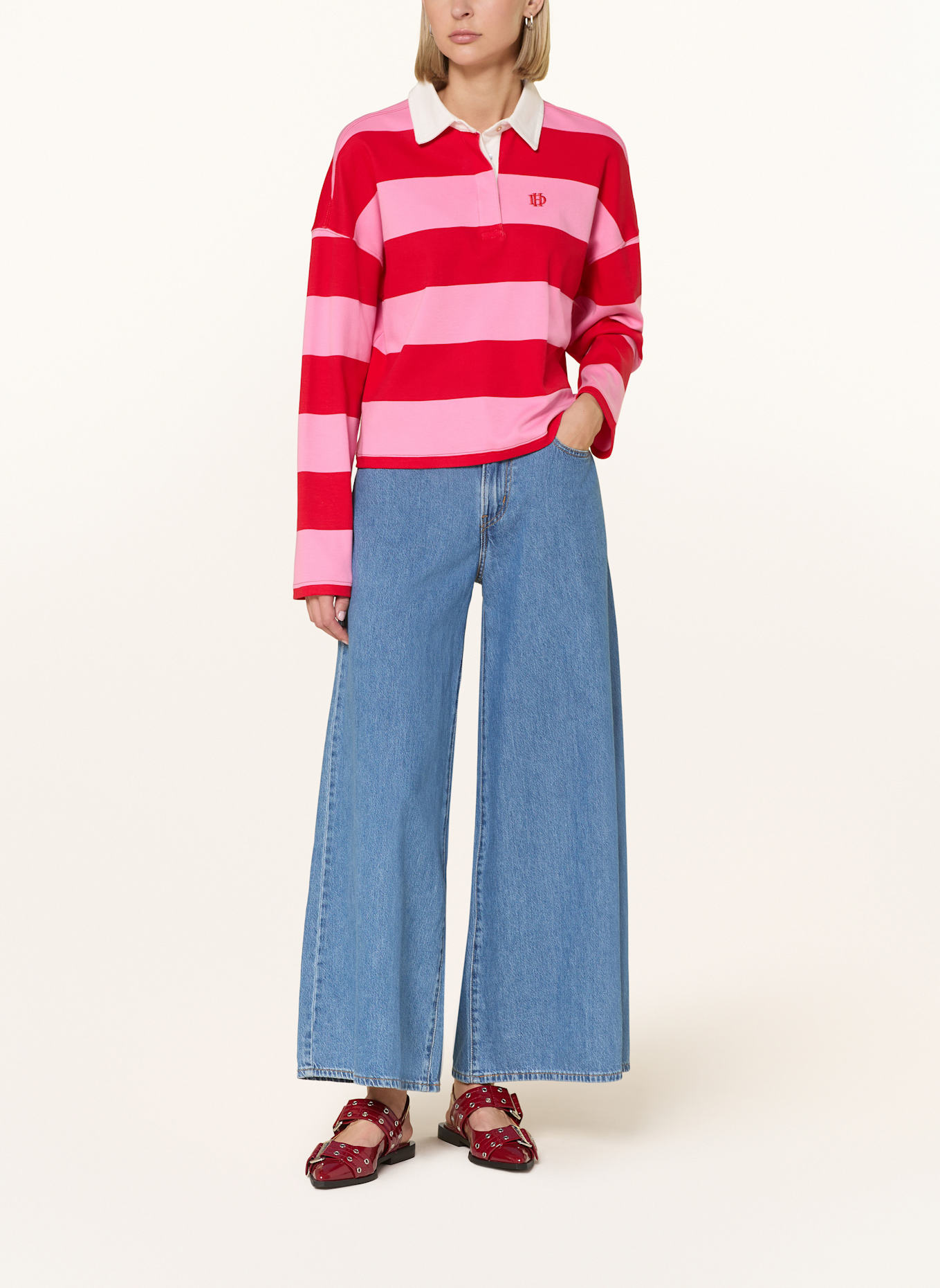 darling harbour Rugbyshirt: ROSA / ROT / WEISS