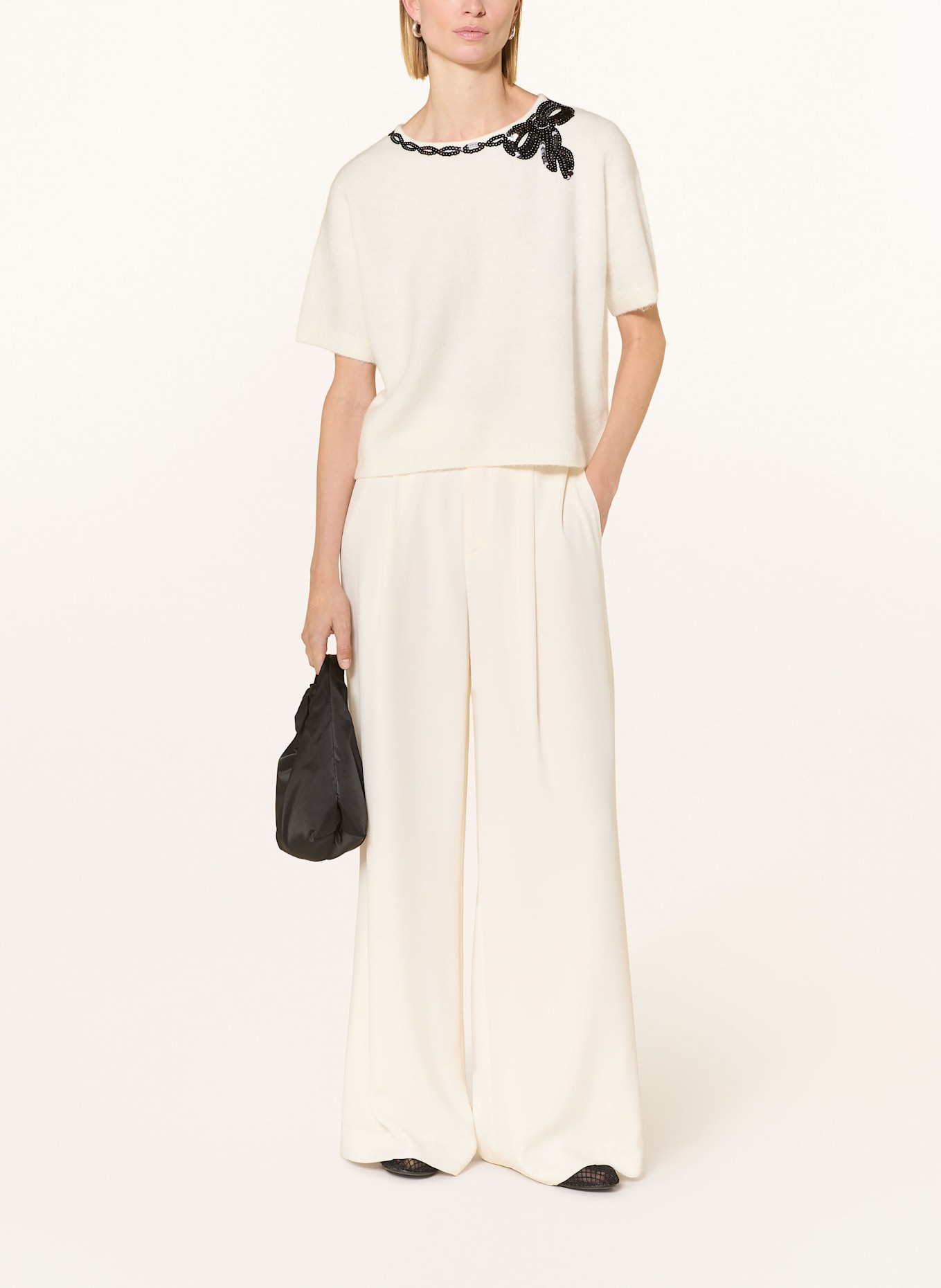 darling harbour Strickshirt mit Pailletten: OFFWHITE