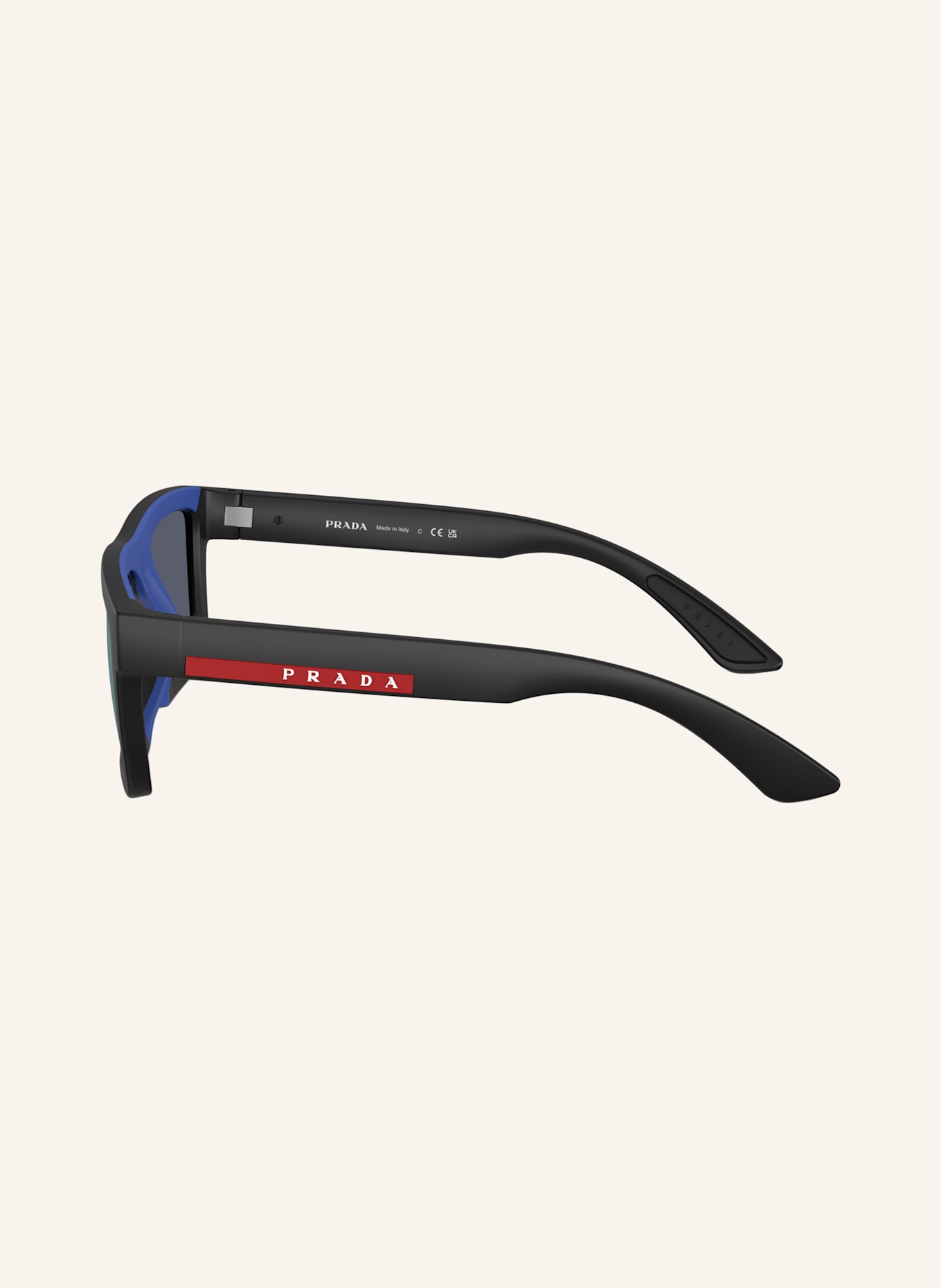 PRADA LINEA ROSSA Sonnenbrille PS A07S: 1BO05U - SCHWARZ/ DUNKELBLAU VERSPIEGELT