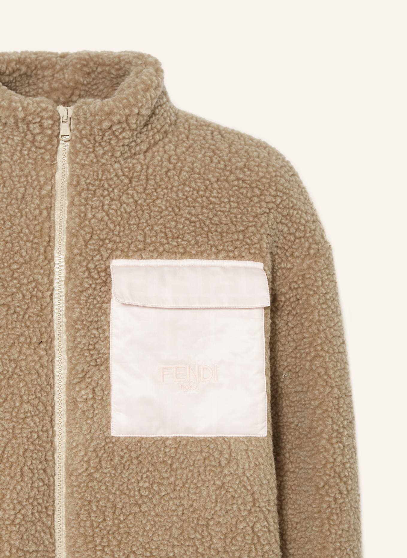FENDI Teddyfell-Jacke: BEIGE