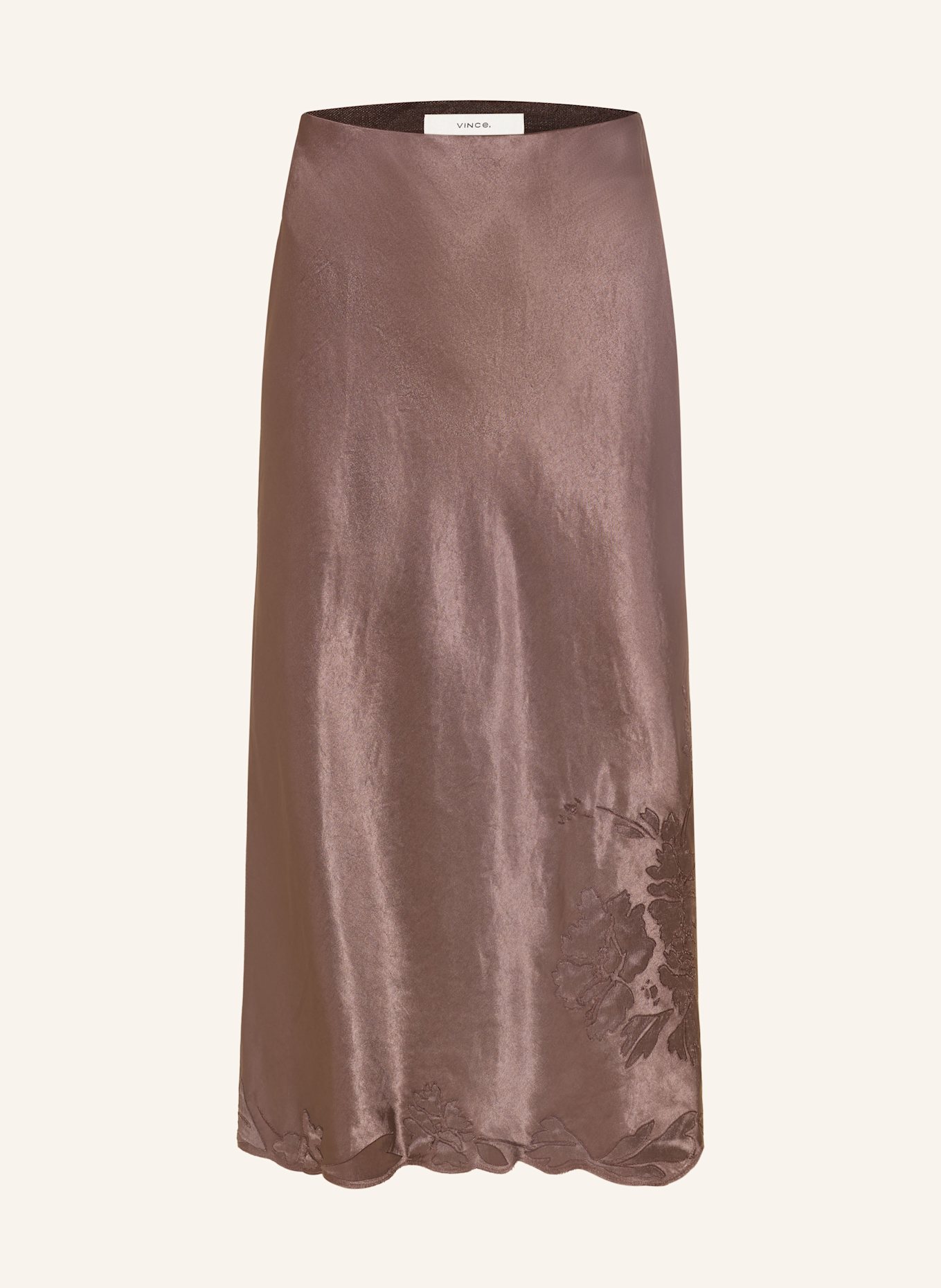 VINCE Satinrock: DUNKELBRAUN