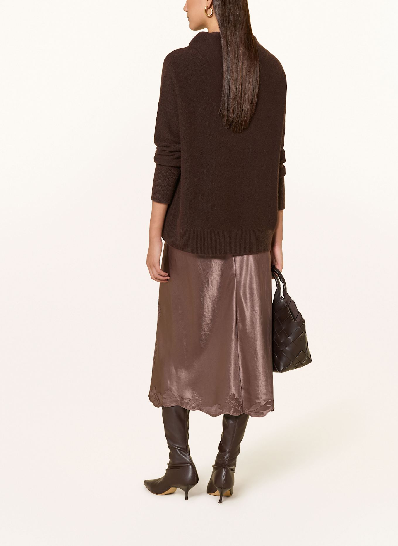 VINCE Satinrock: DUNKELBRAUN