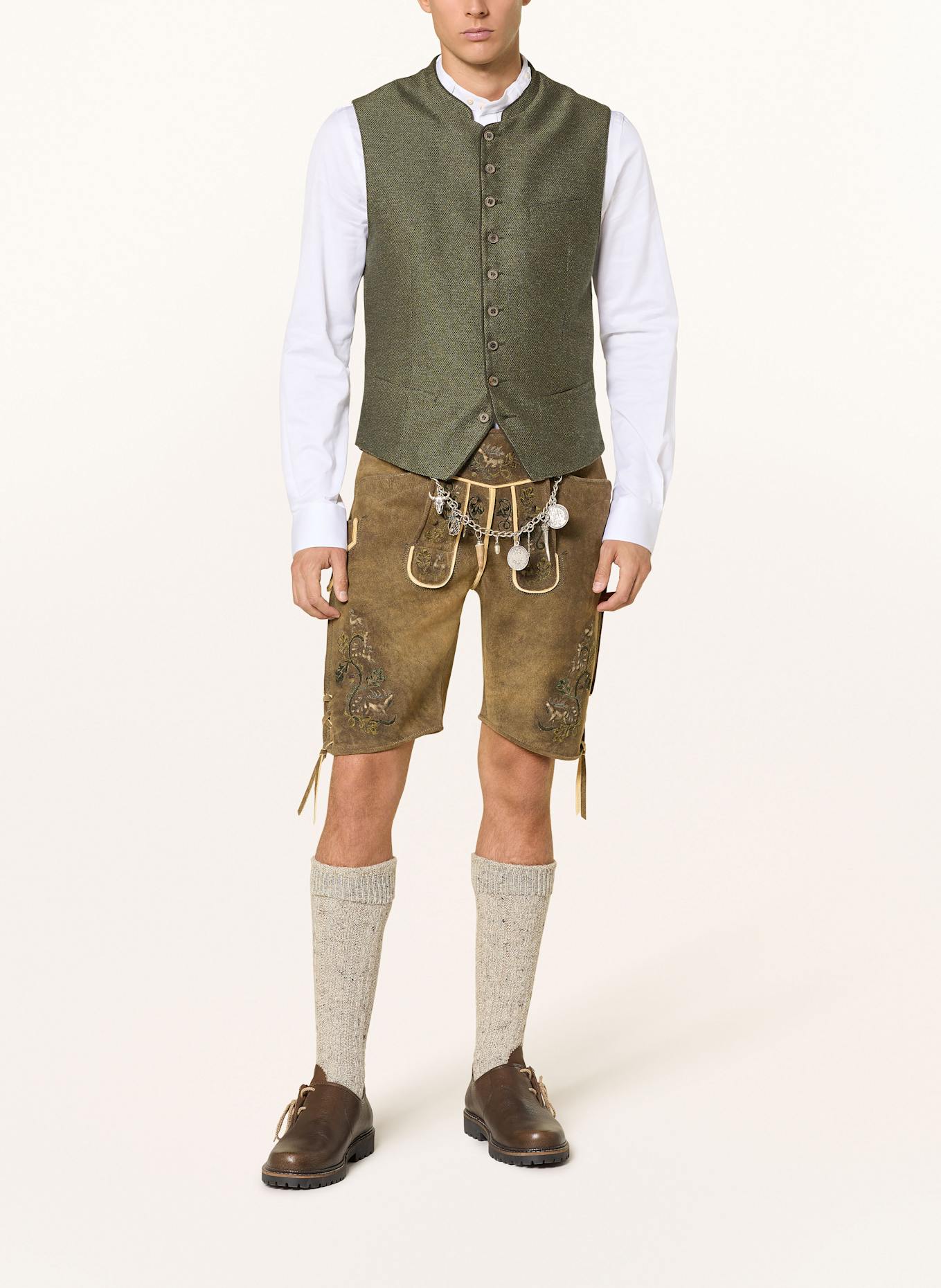 BECKERT Trachten-Lederhose JENNER: BRAUN / GRÜN