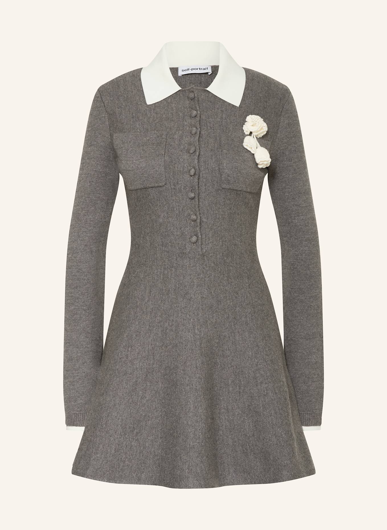 self-portrait Strickkleid: GRAU
