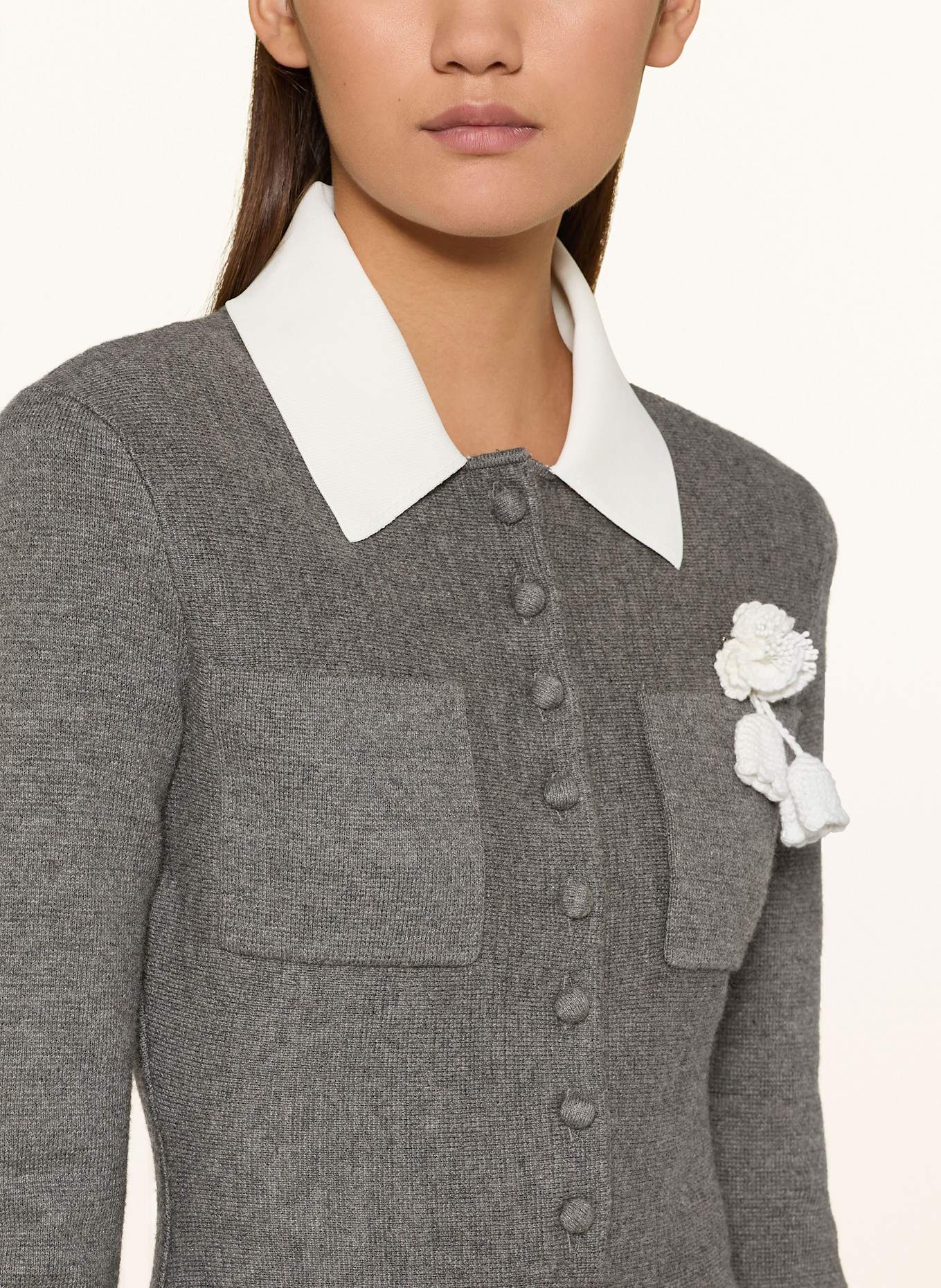 self-portrait Strickkleid: GRAU