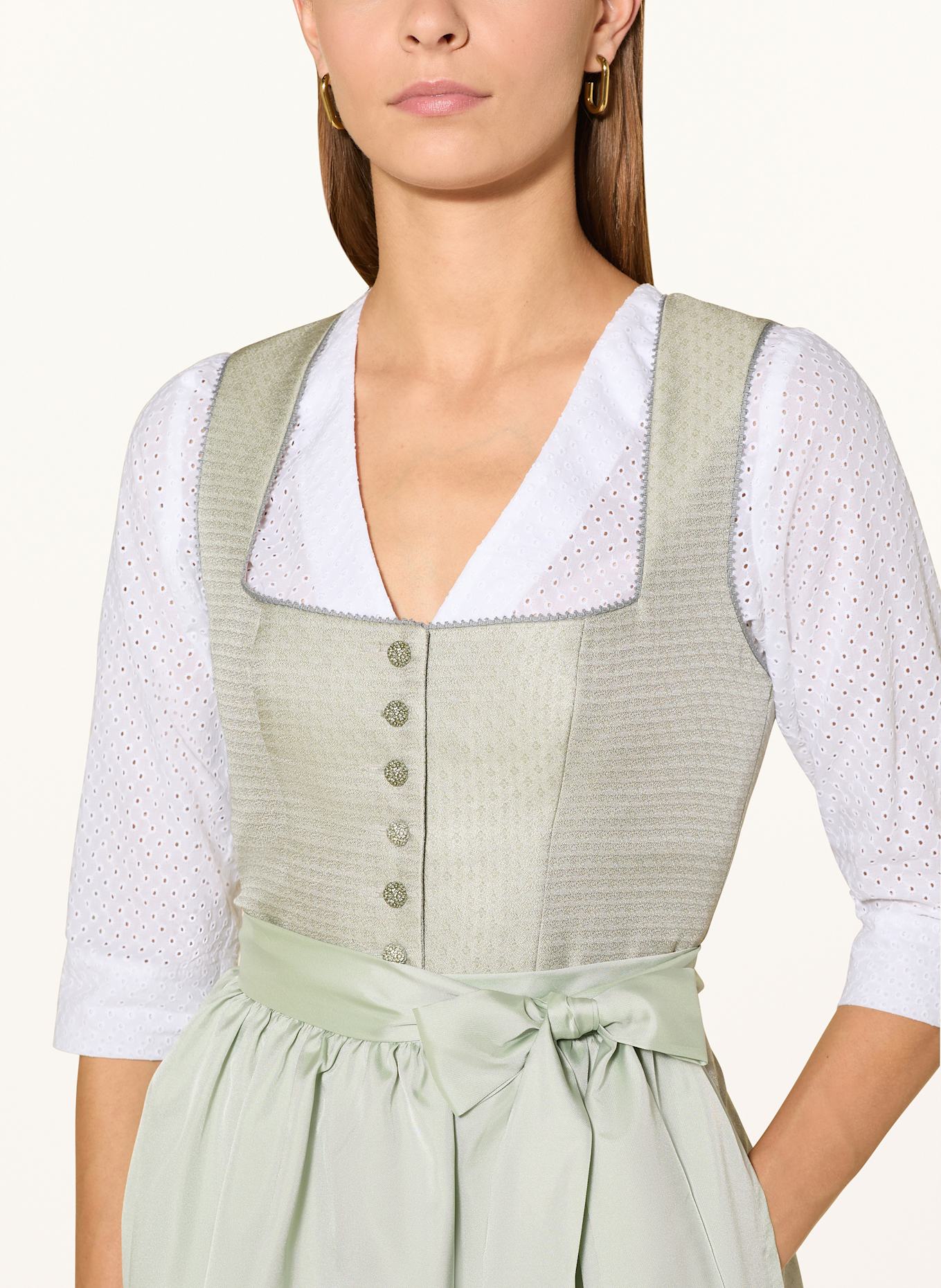 ALISSA BY KINGA MATHE Dirndl halenka ALISSA z děrované krajky s 3/4 rukávem: BÍLÁ