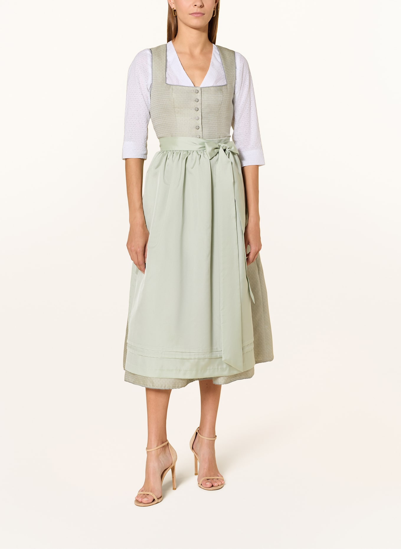 ALISSA BY KINGA MATHE Dirndl halenka ALISSA z děrované krajky s 3/4 rukávem: BÍLÁ
