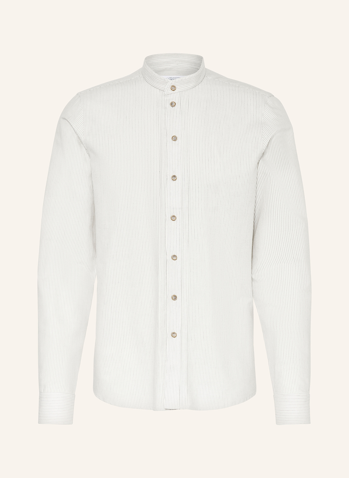 Grasegger Trachtenhemd KISSING Regular Fit mit Stehkragen: CREME / GRAU / HELLGRAU