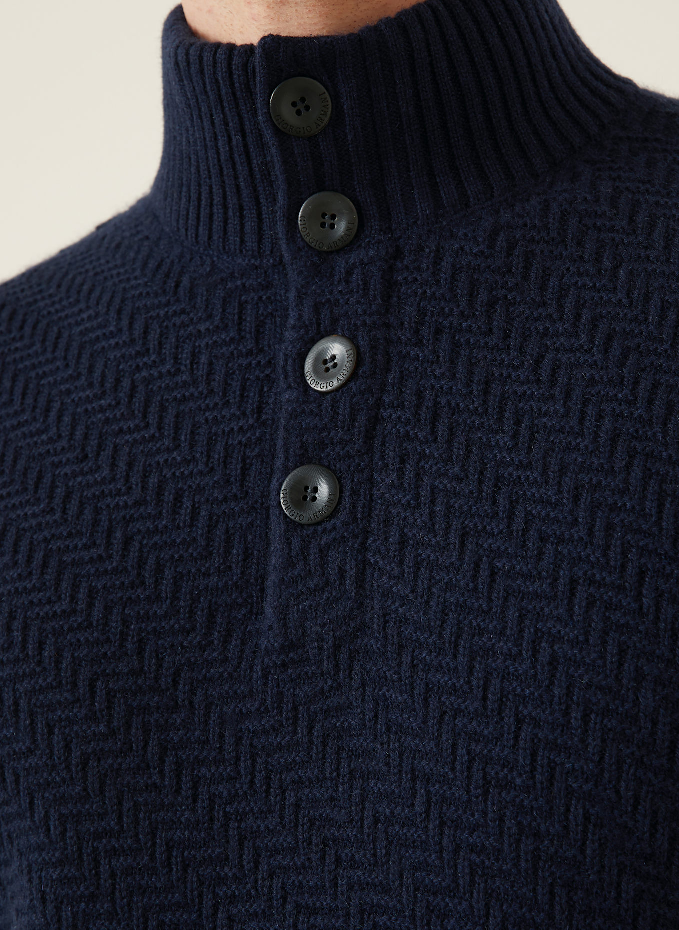 GIORGIO ARMANI Cashmere-Troyer: DUNKELBLAU