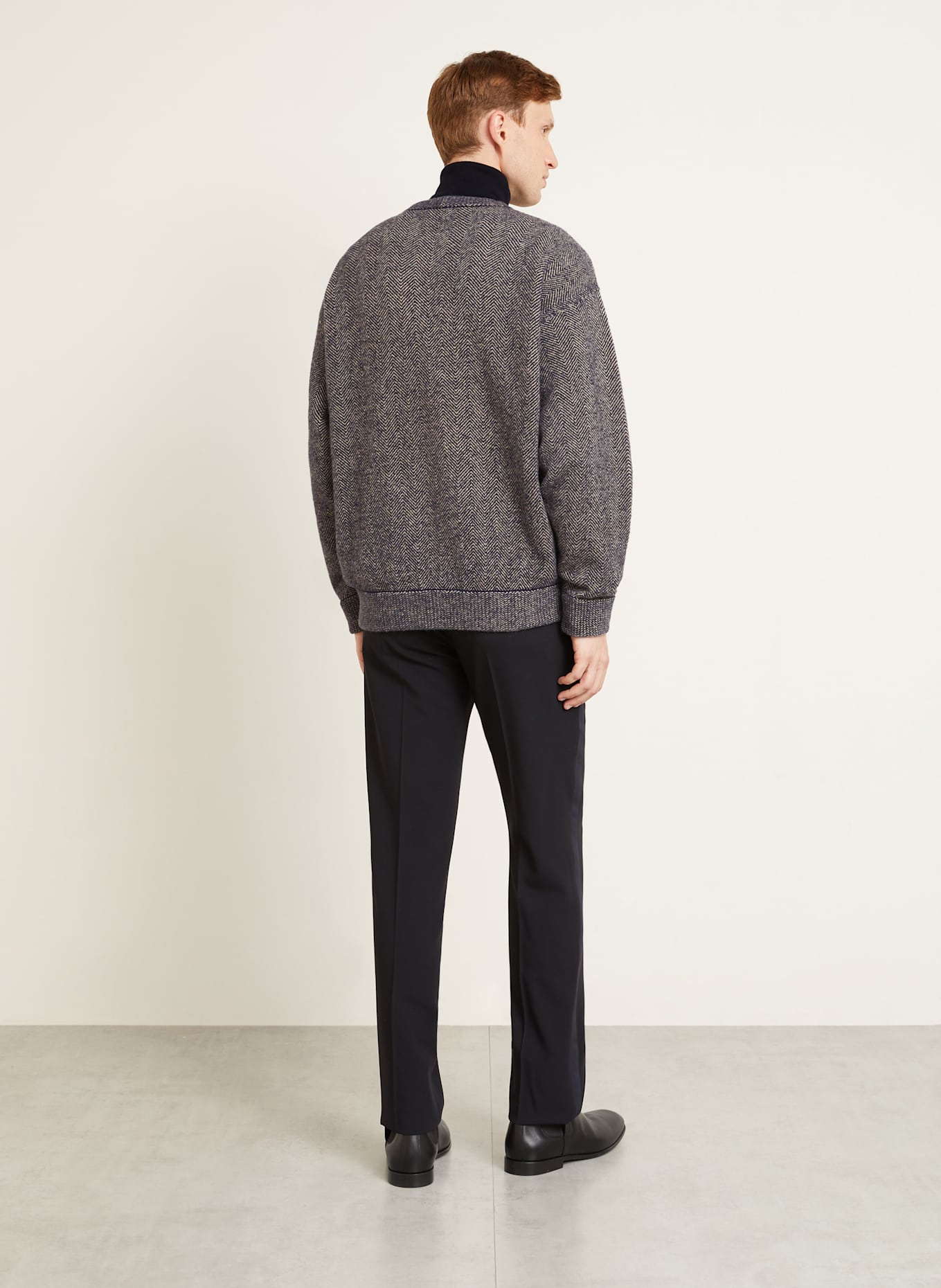 GIORGIO ARMANI Sweter z wielbłądzią sierścią: GRANATOWY/ BEŻOWY