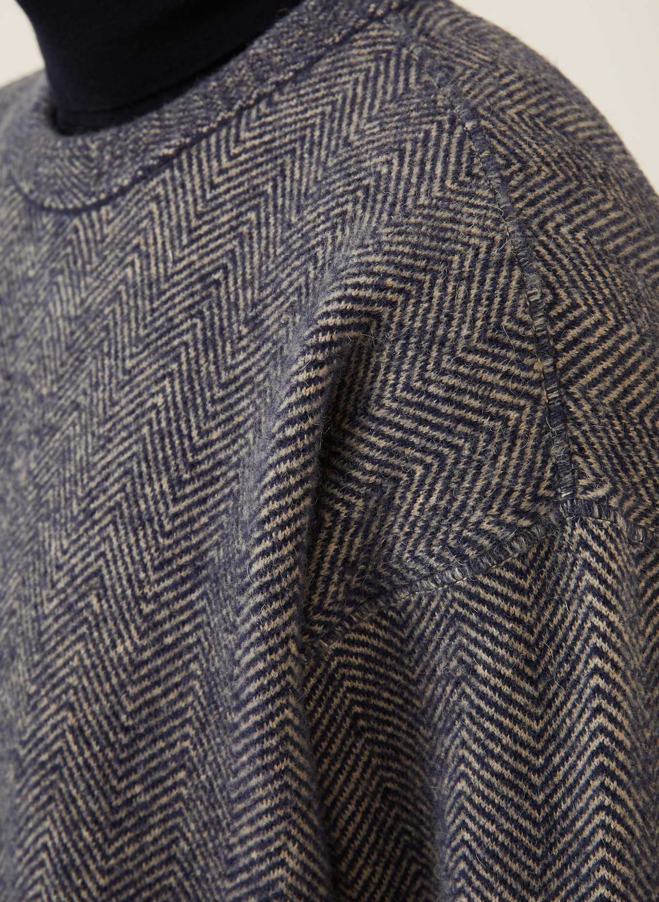 GIORGIO ARMANI Sweter z wielbłądzią sierścią: GRANATOWY/ BEŻOWY