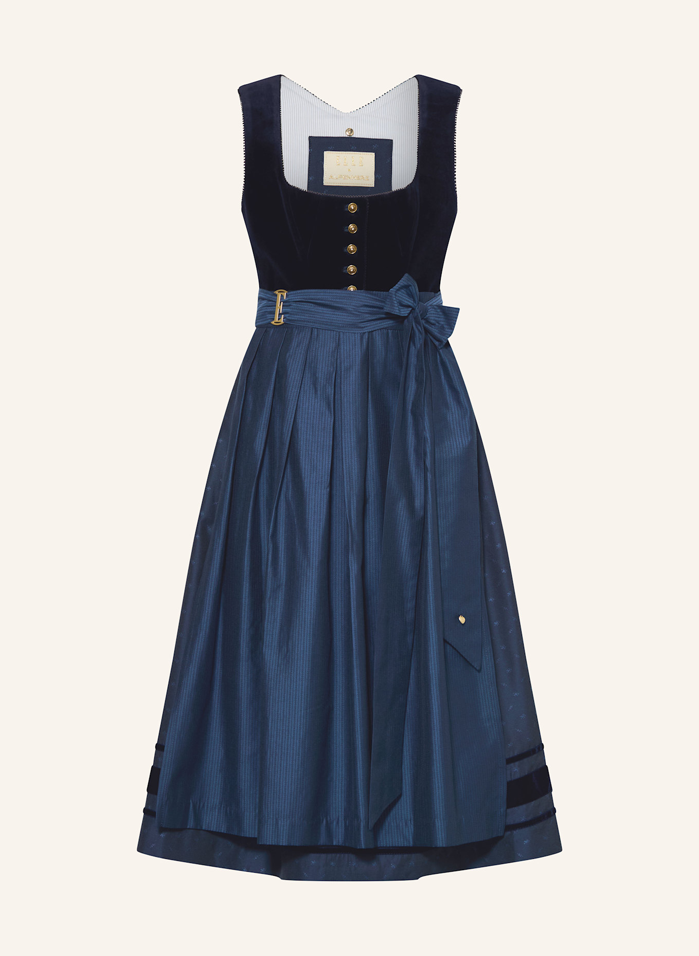 AlpenHERZ Samt-Dirndl ELLE: DUNKELBLAU / BLAU