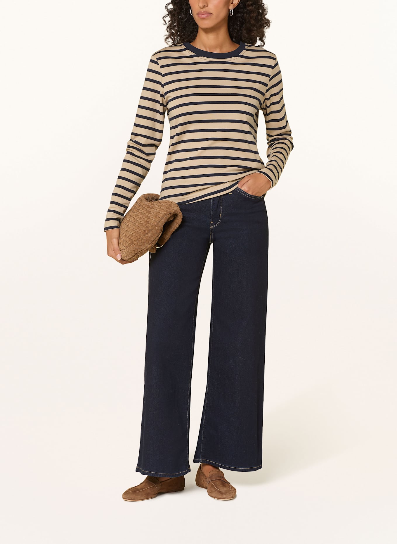darling harbour Long sleeve shirt: camel/navy