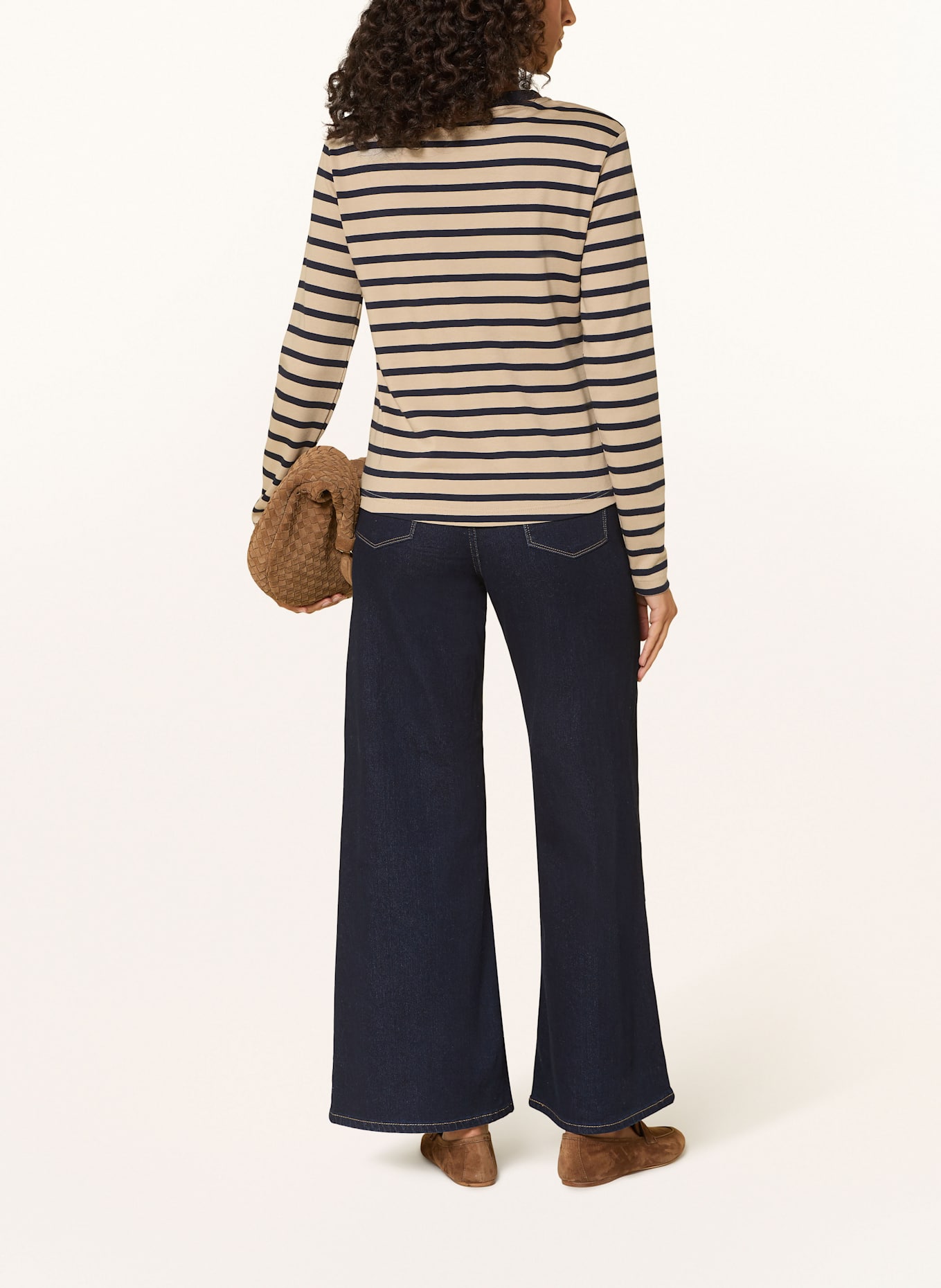 darling harbour Long sleeve shirt: camel/navy