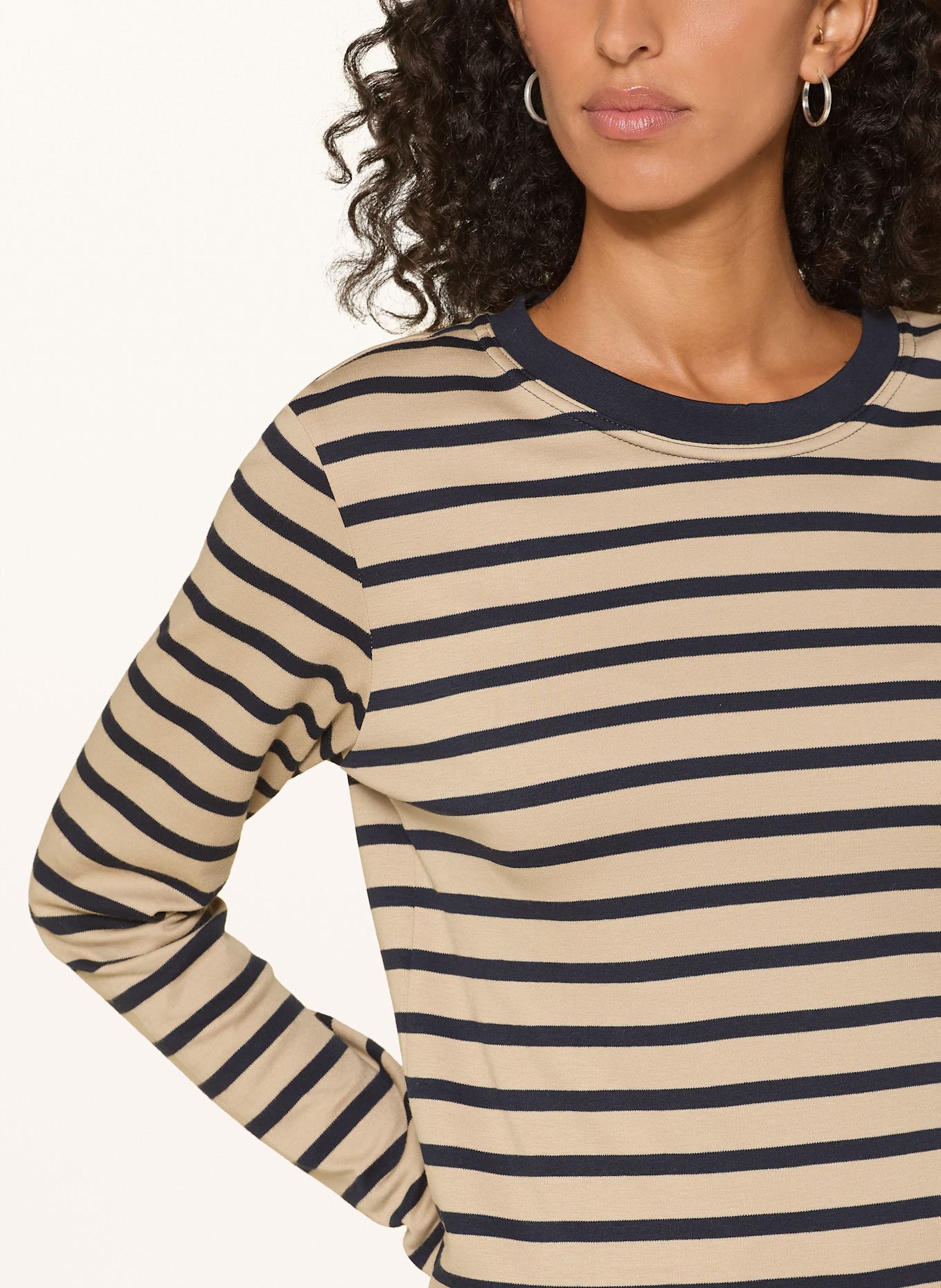 darling harbour Long sleeve shirt: camel/navy