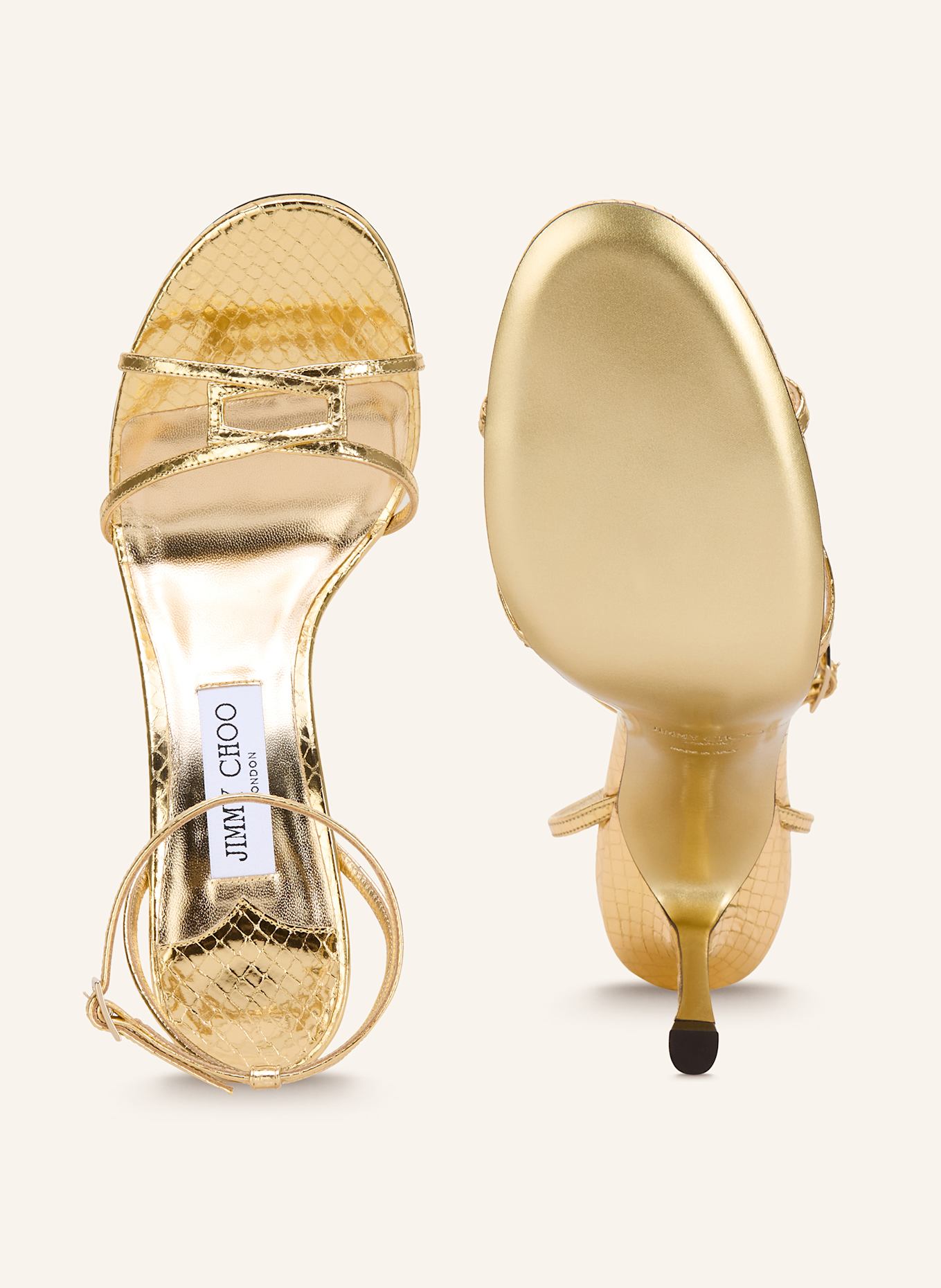 サンダル・ミュール Jimmy Choo '1998 Leo 100' sandals 1998 Leo 100 |Black Candy Wrap Leather Sandal | JIMMY CHOO