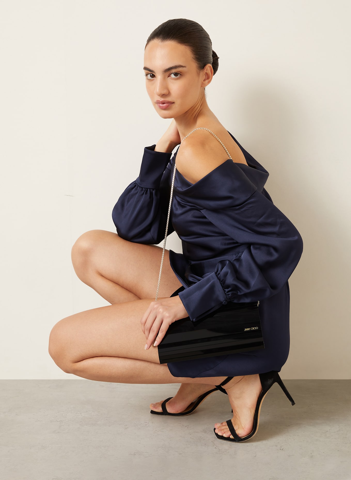 JIMMY CHOO Clutch SWEETIE: SCHWARZ