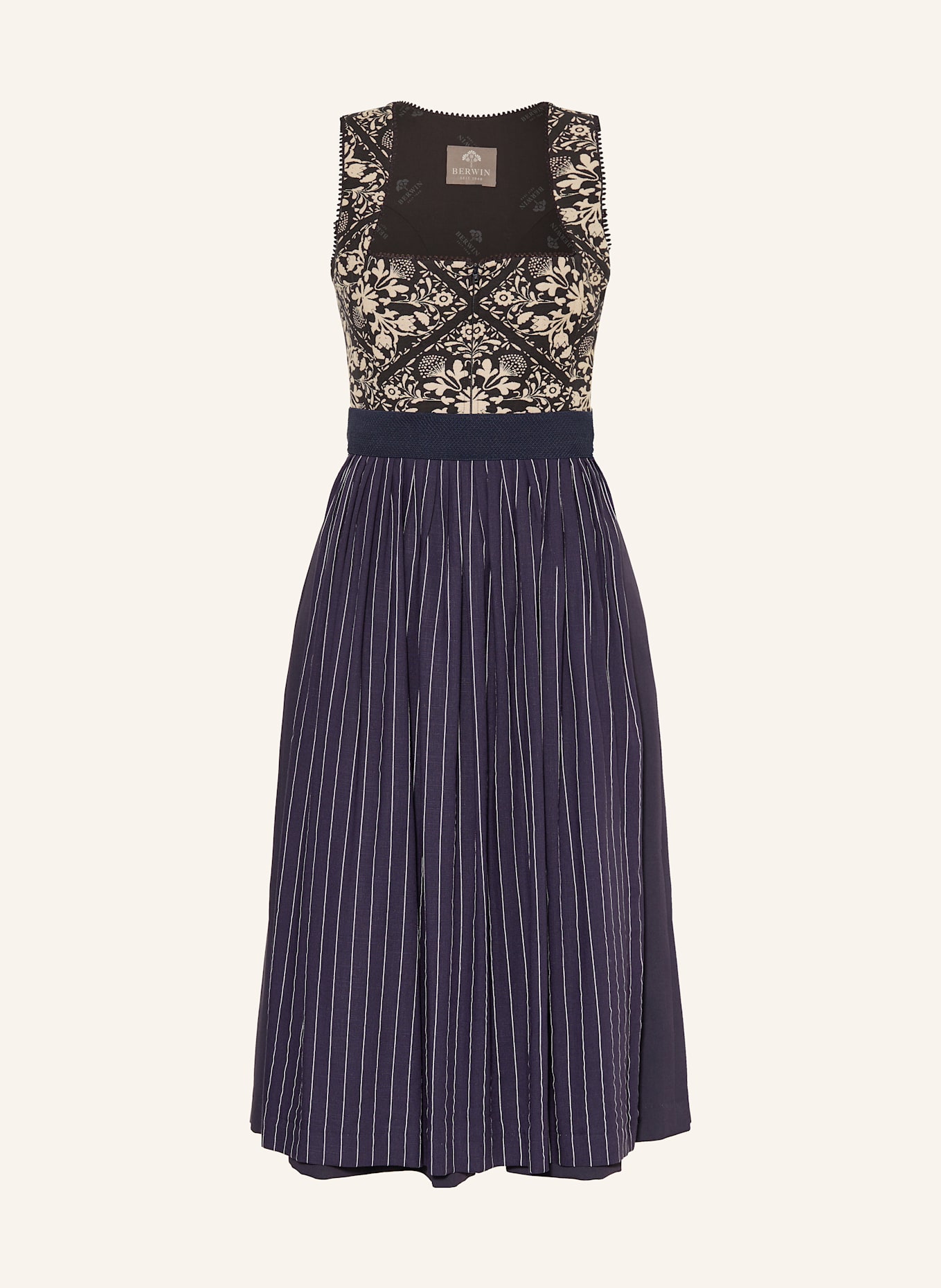 BERWIN & WOLFF Dirndl: DUNKELBLAU / BEIGE