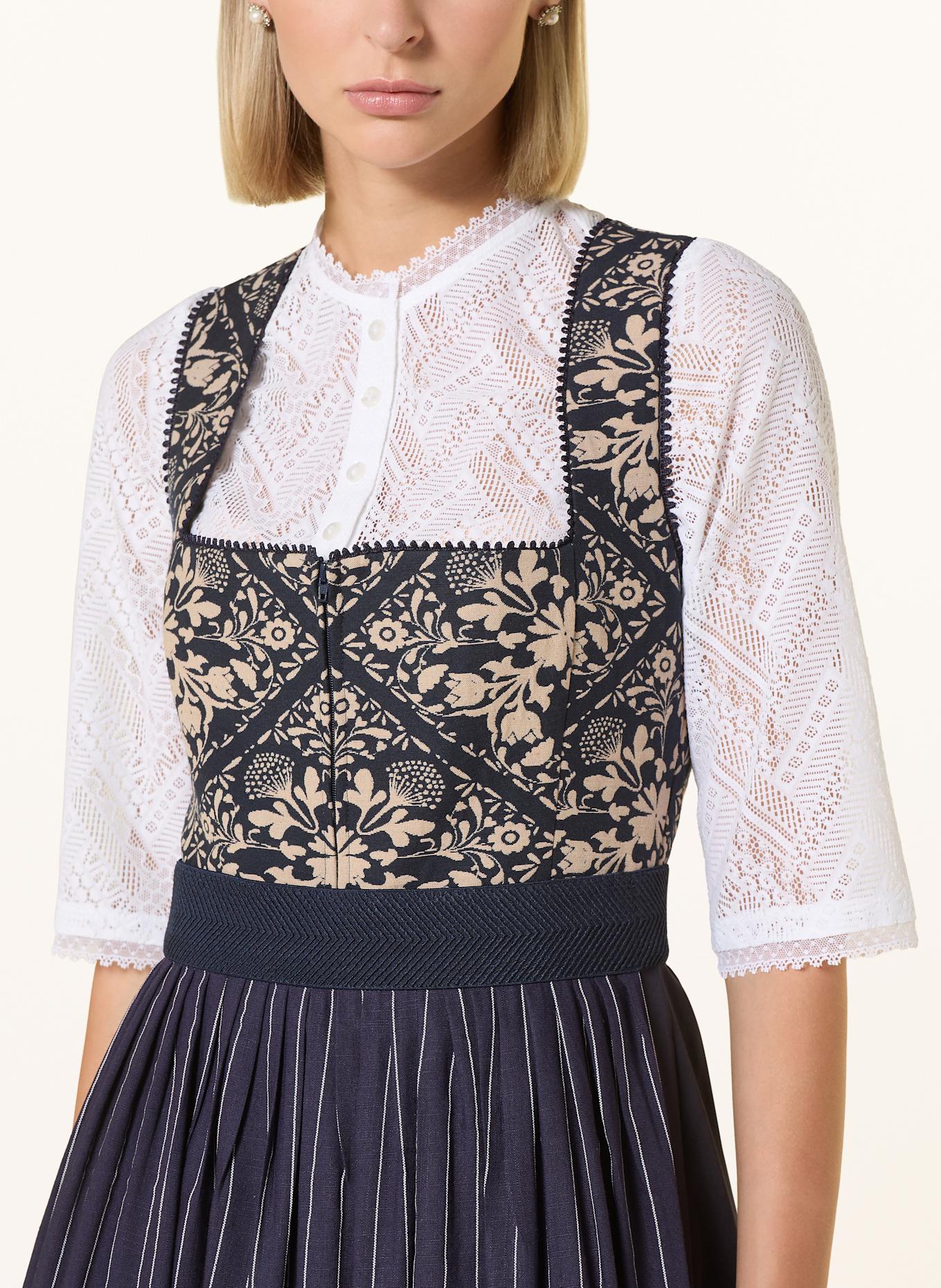 BERWIN & WOLFF Dirndl: DUNKELBLAU / BEIGE