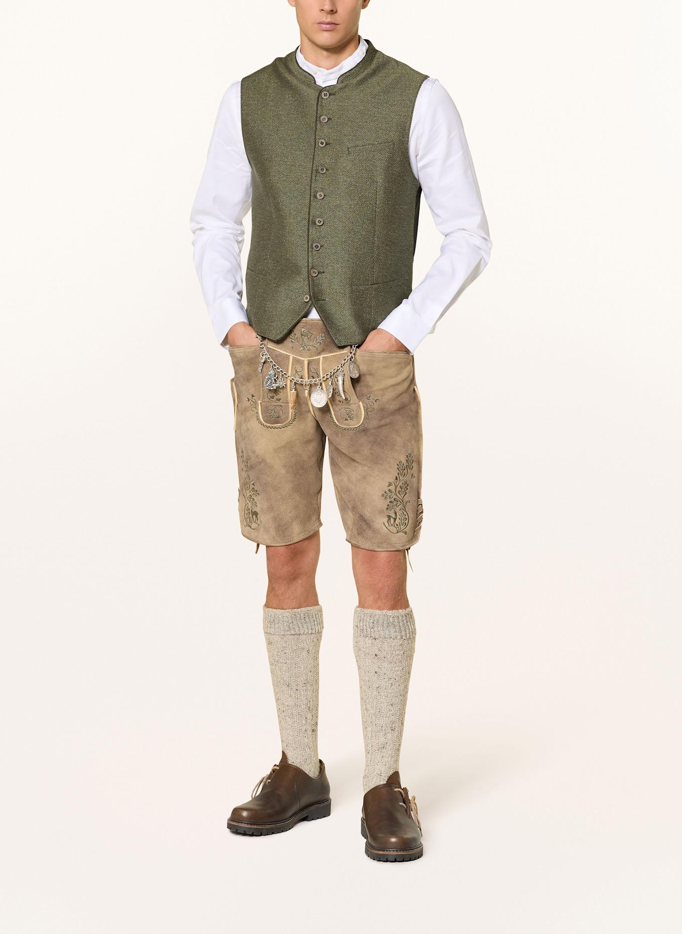 OSTARRICHI Trachten-Lederhose FRANZ: BRAUN / OLIV