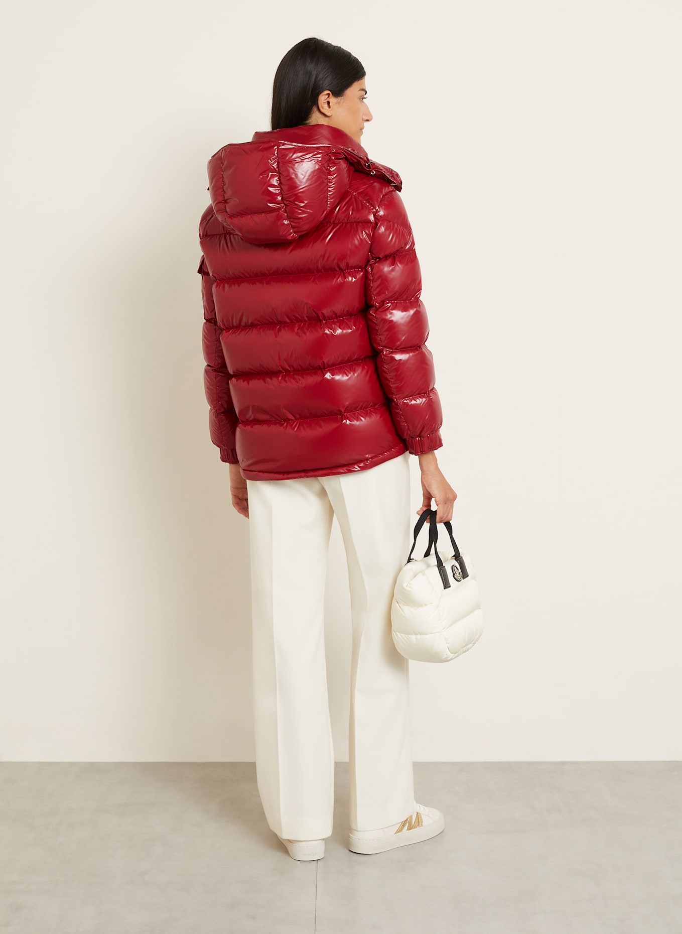 MONCLER Daunenjacke MAIRE mit abnehmbarer Kapuze: DUNKELROT