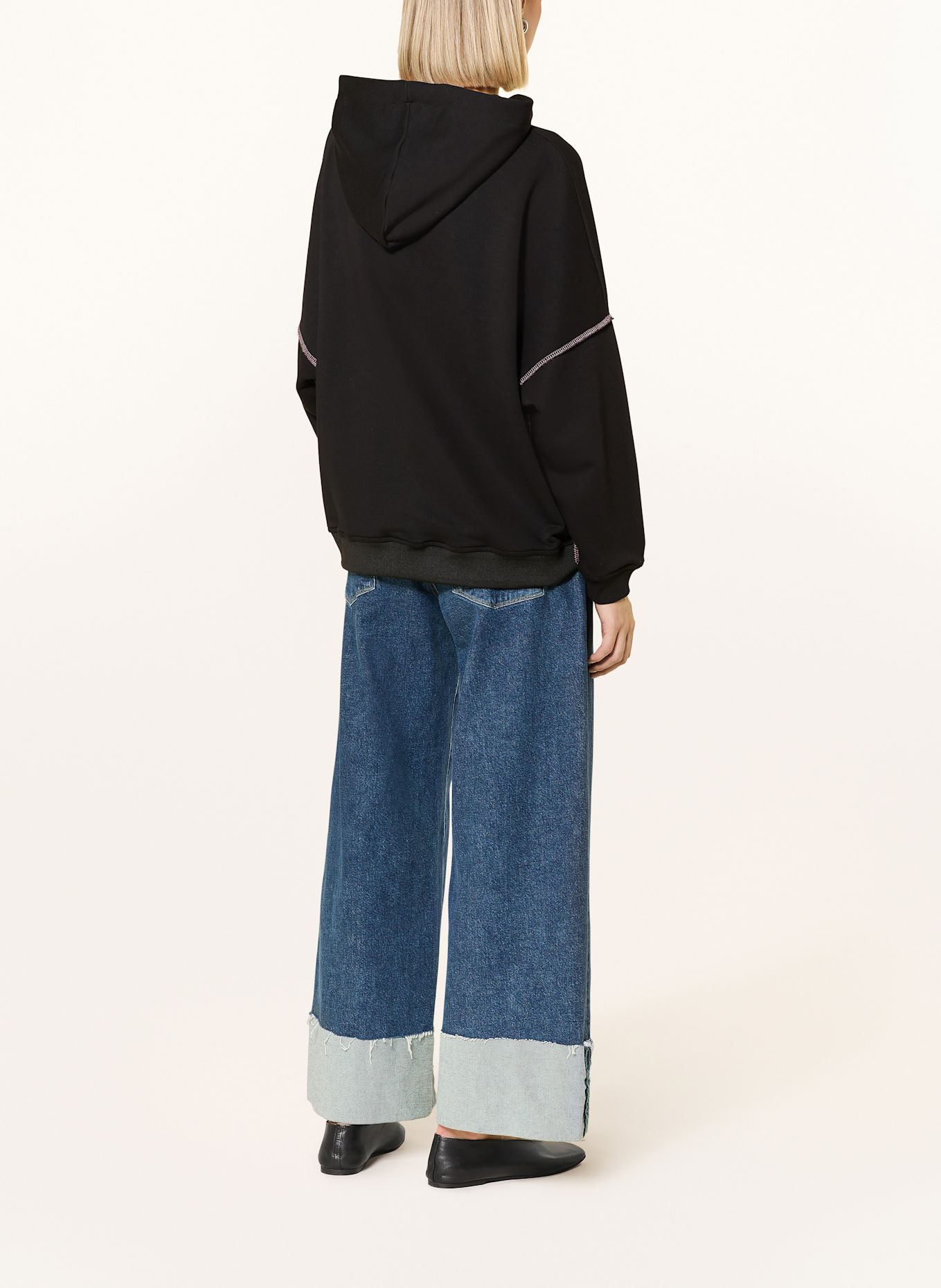 miss goodlife Hoodie mit Pailletten: SCHWARZ