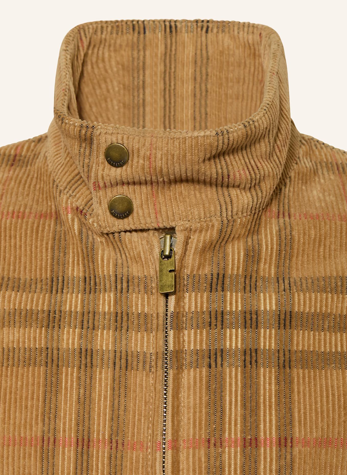 BURBERRY Kurtka sztruksowa: KONIAKOWY / CZERWONY / CZARNY