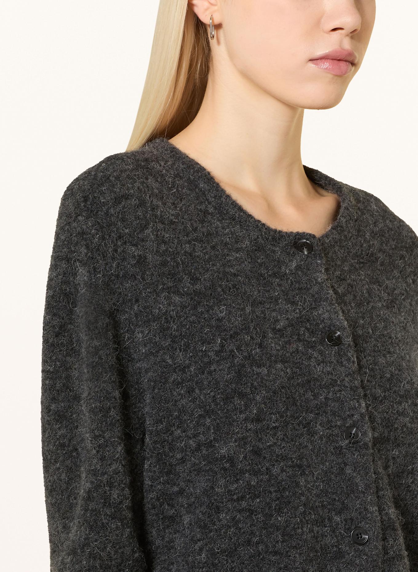 GESTUZ Set GZALPHA: Strickkleid und Strickjacke mit Alpaka: DUNKELGRAU