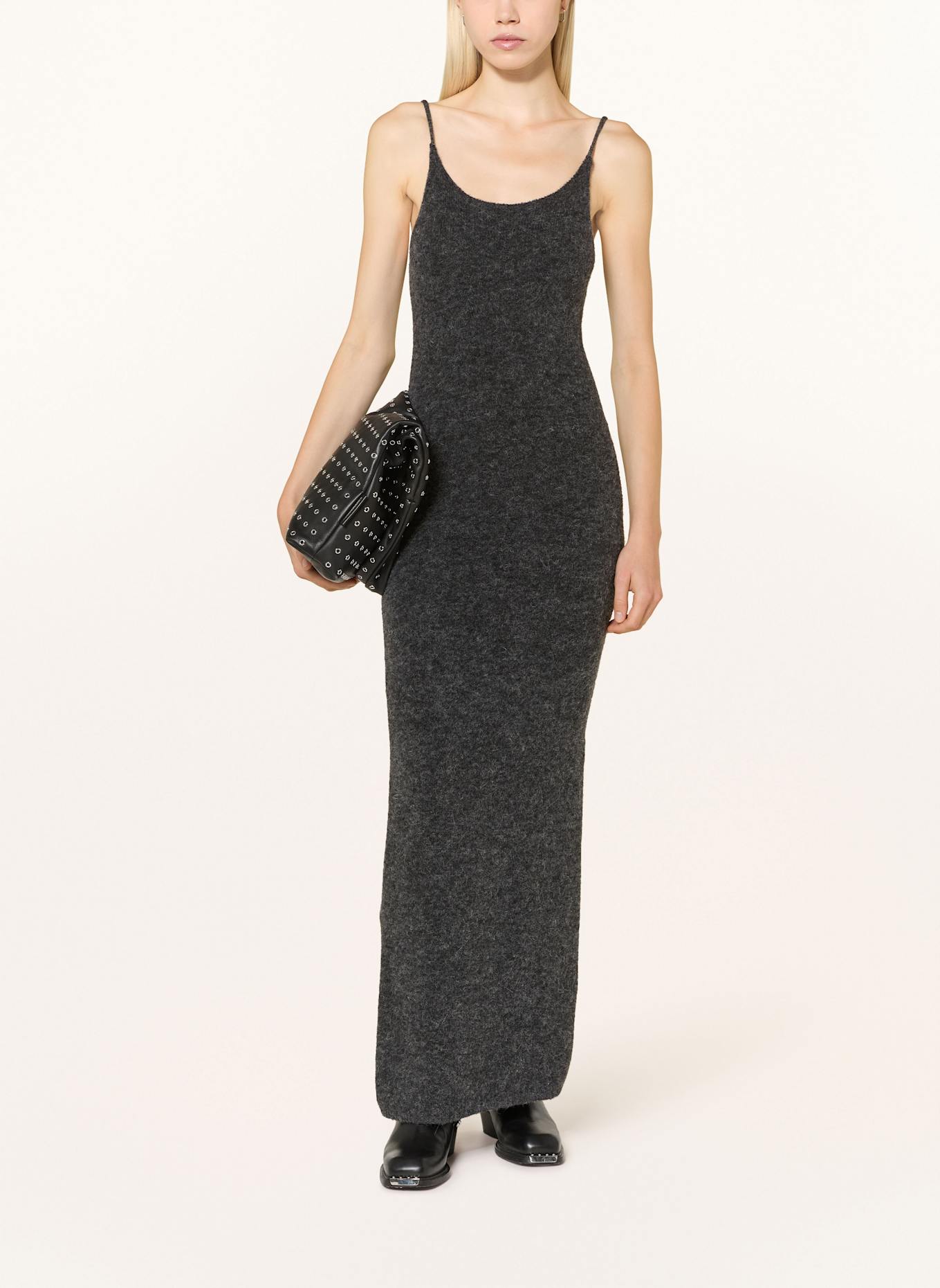 GESTUZ Set GZALPHA: Strickkleid und Strickjacke mit Alpaka: DUNKELGRAU