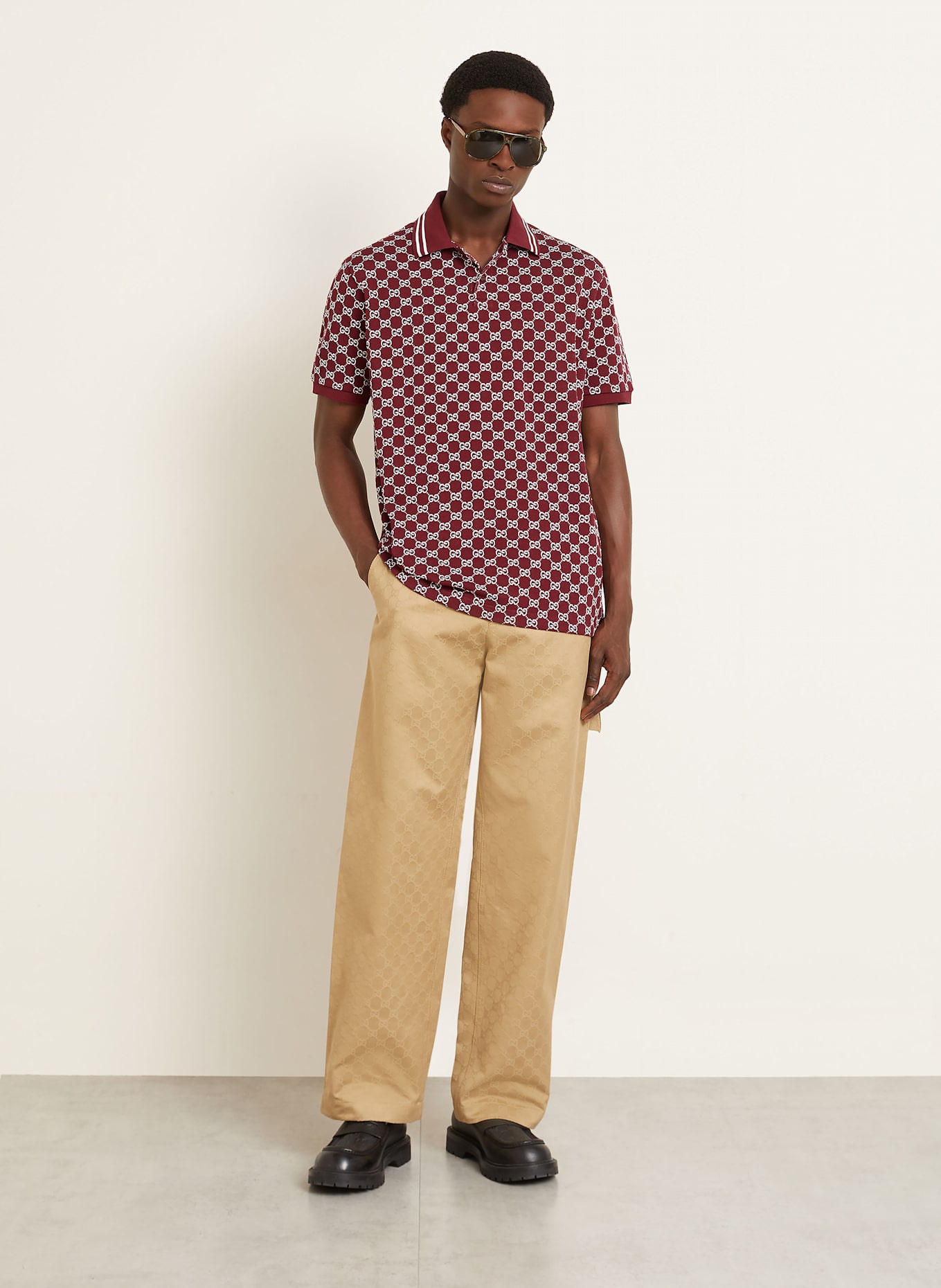 GUCCI Piqué-Poloshirt: DUNKELROT